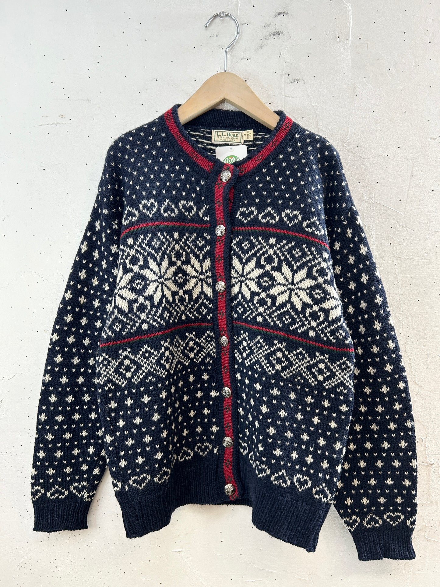 Vintage Nordic Knit Cardigan MADE IN USA 〜L.L.Bean〜 [A29260]
