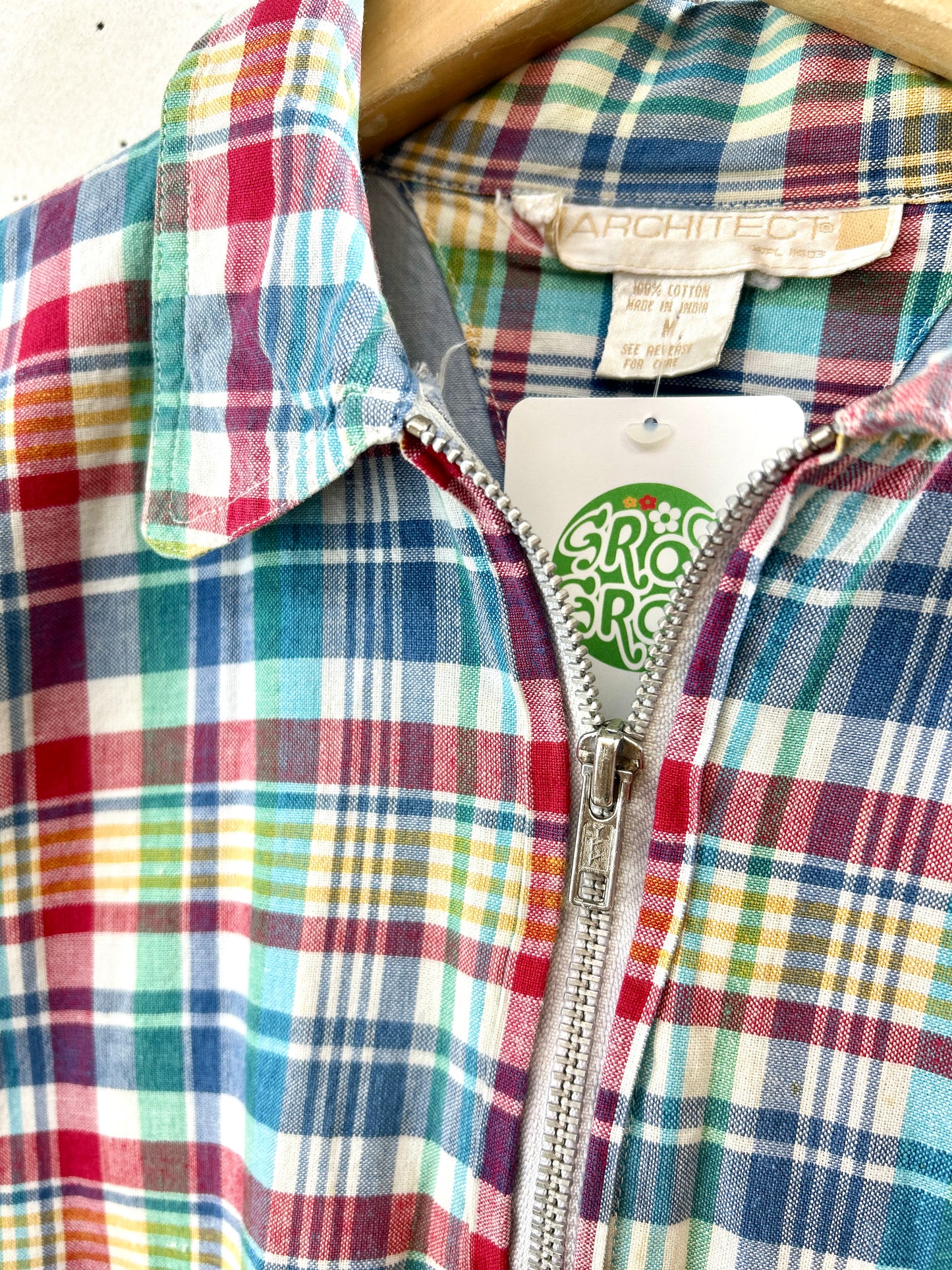 Vintage Plaid Jacket　MADE IN INDIA  [I3104]