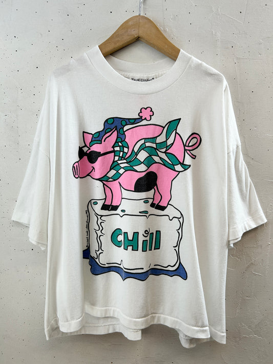 Vintage T SHIRT CHILL PIG [H30832]