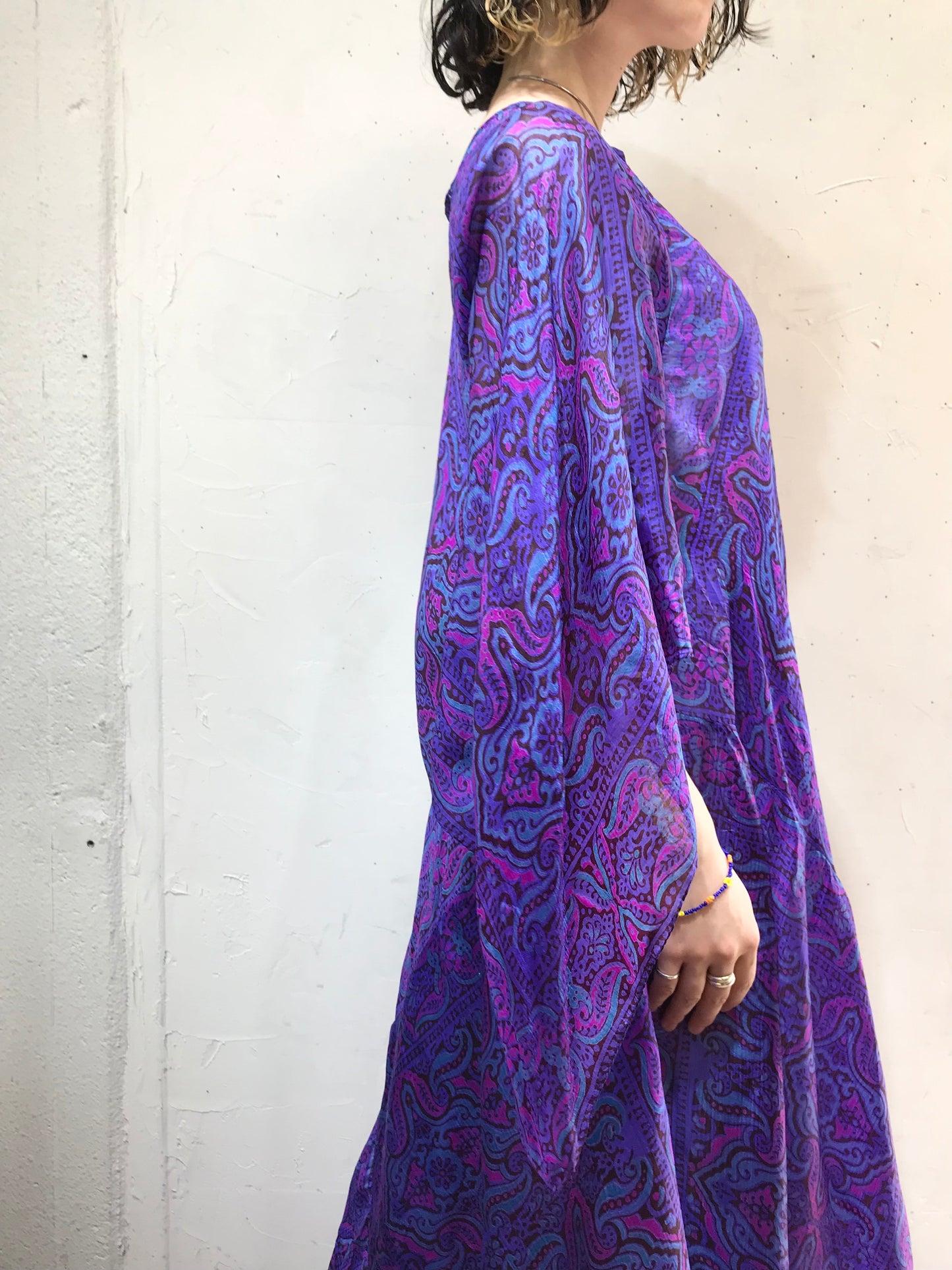 ’70s Vintage Indian Silk Dress [G24577]