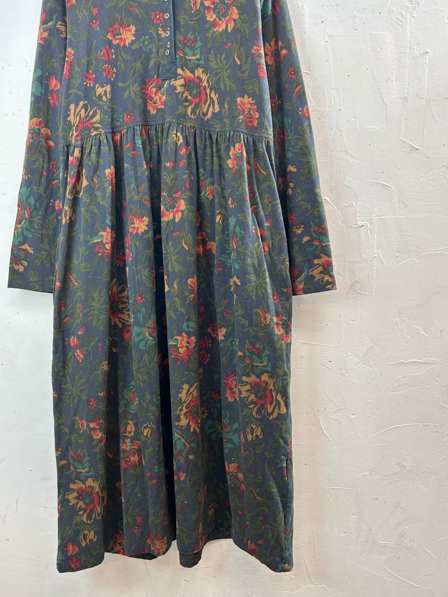 Vintage Flower Cotton Dress [L29216]