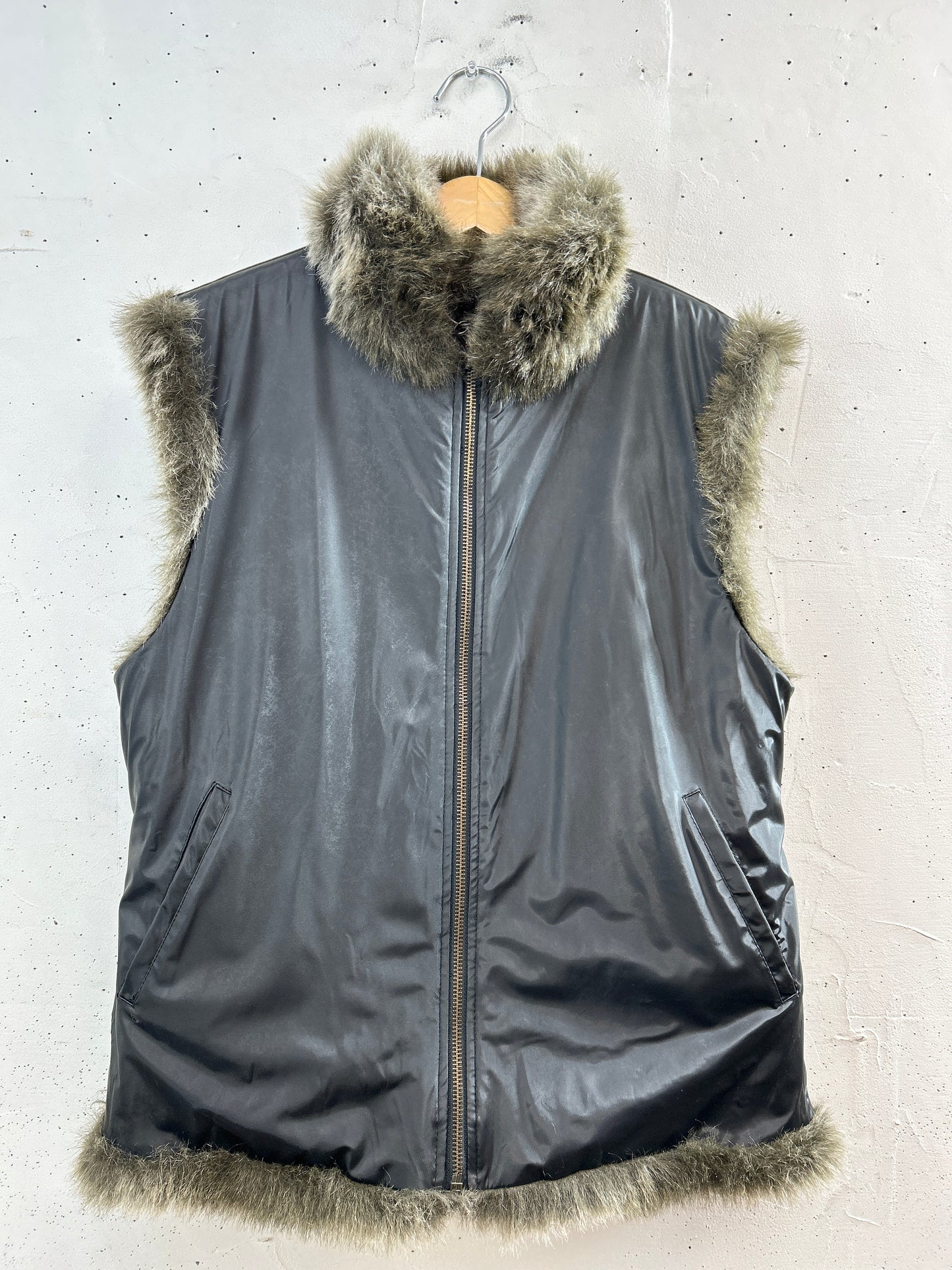 Vintage Eco Fur Vest [L31049]