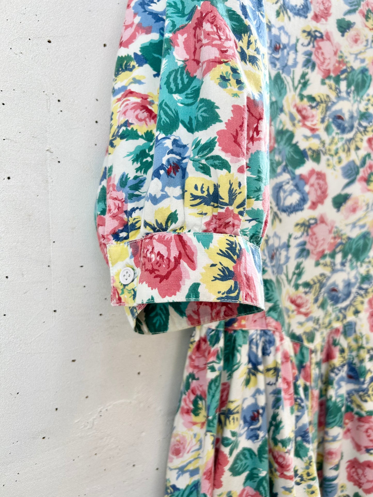 Vintage Indian Cotton Flower Dress [G30668]