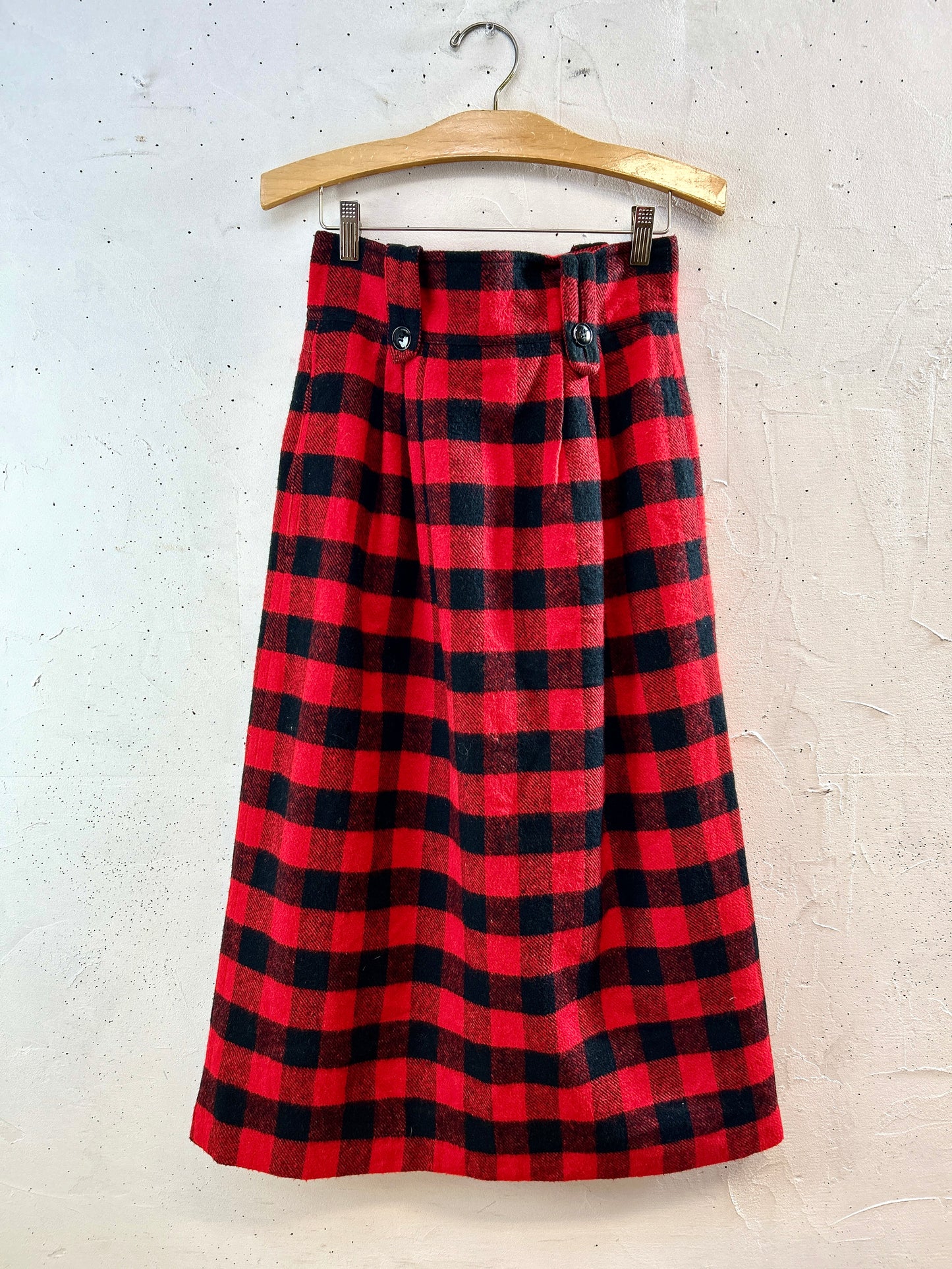 Vintage Plaid Skirt  MADE IN TURKEY  [K30835]