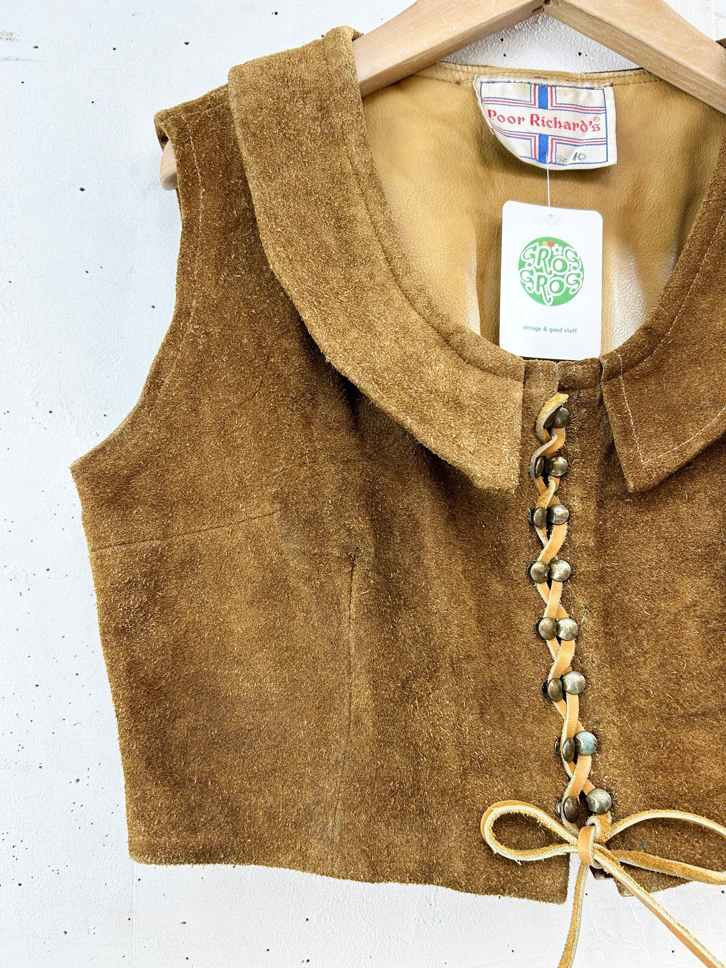 '70s Vintage Leather Vest 〜Poor Richard's〜 [J30550]