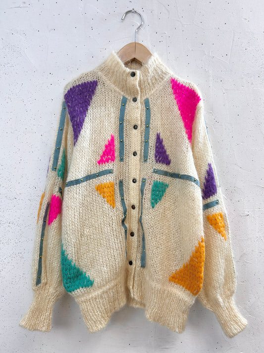 Vintage Mohair Knit Cardigan  [J34193]