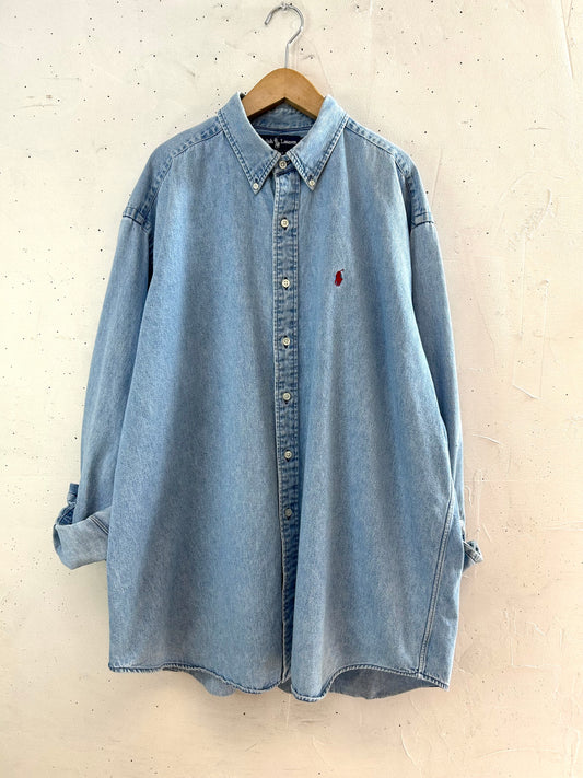 Vintage Denim Shirt XXL ~Ralph Lauren~ [D30001]
