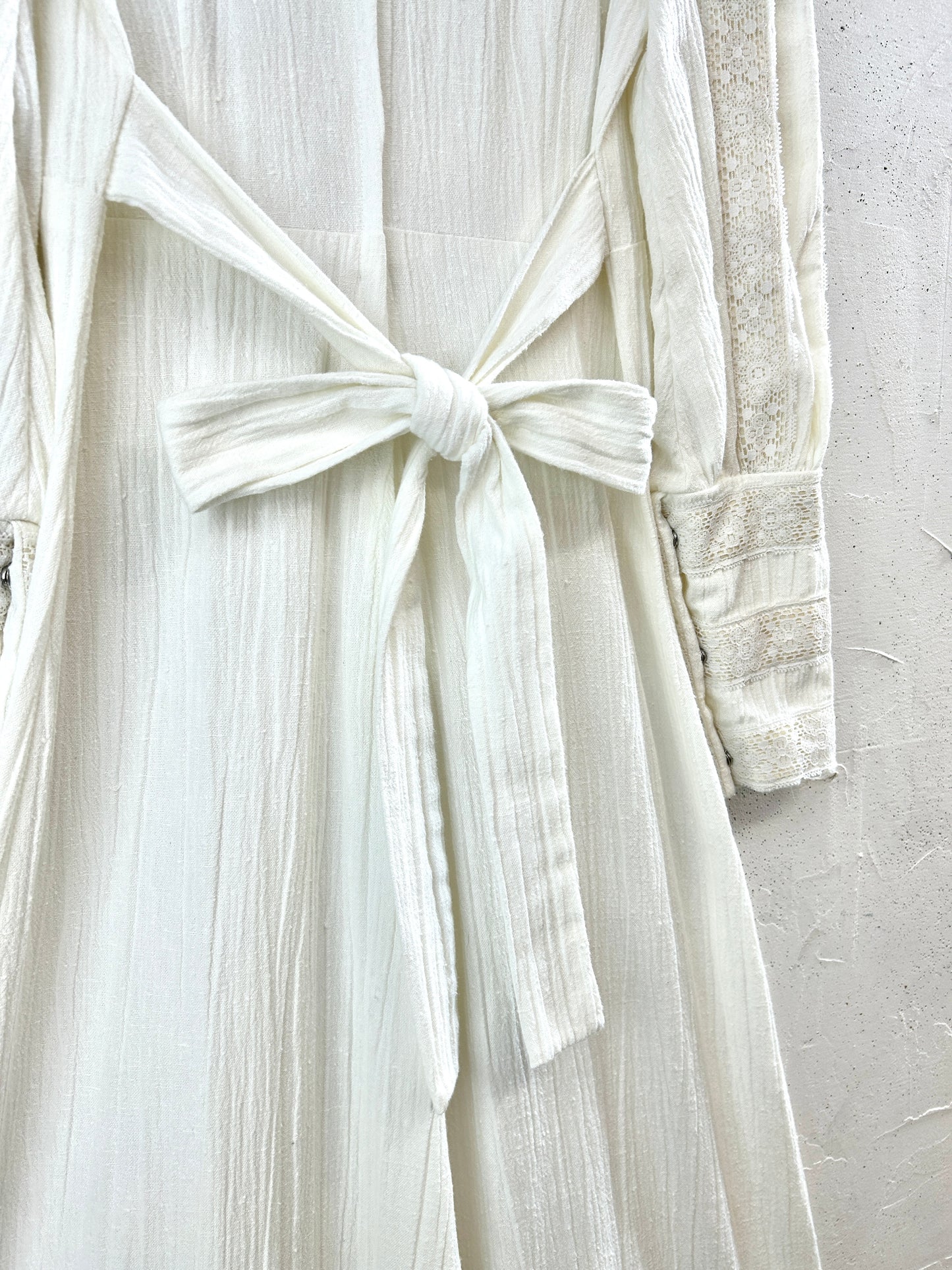 '70s Vintage White Dress  [H33499]