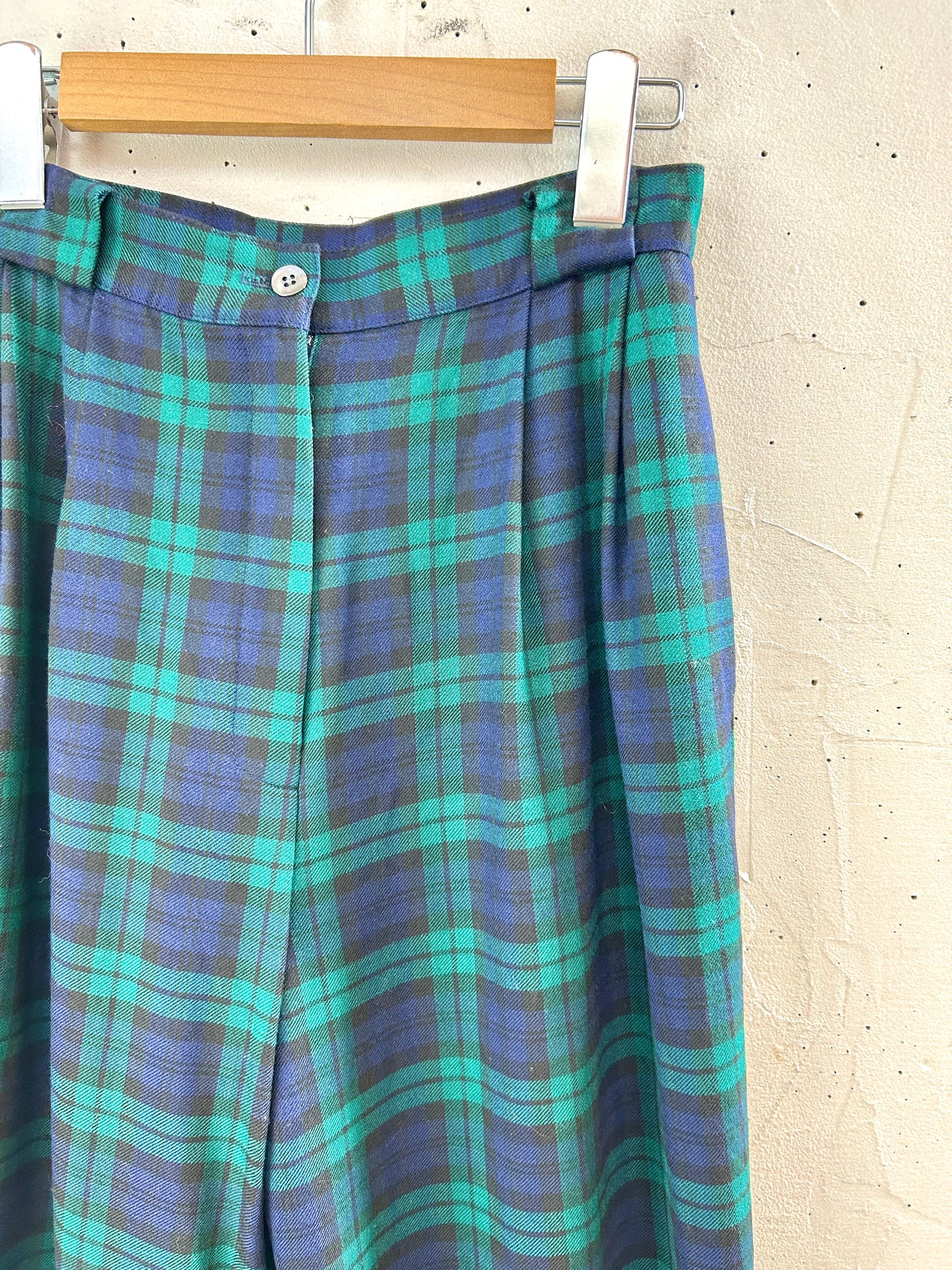 Vintage Plaid Wool Pants [I30276]