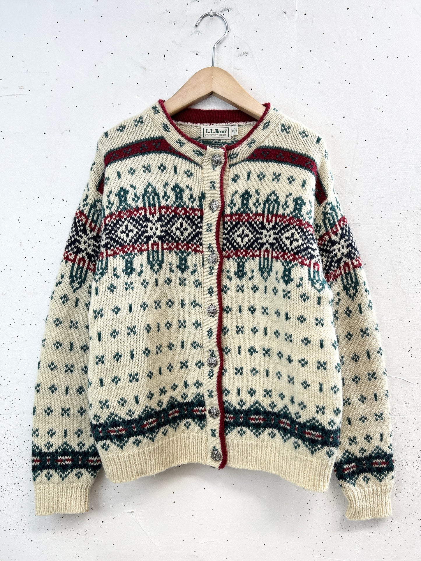Vintage Nordic Knit Cardigan MADE IN USA 〜L.L.Bean〜 [A31407]