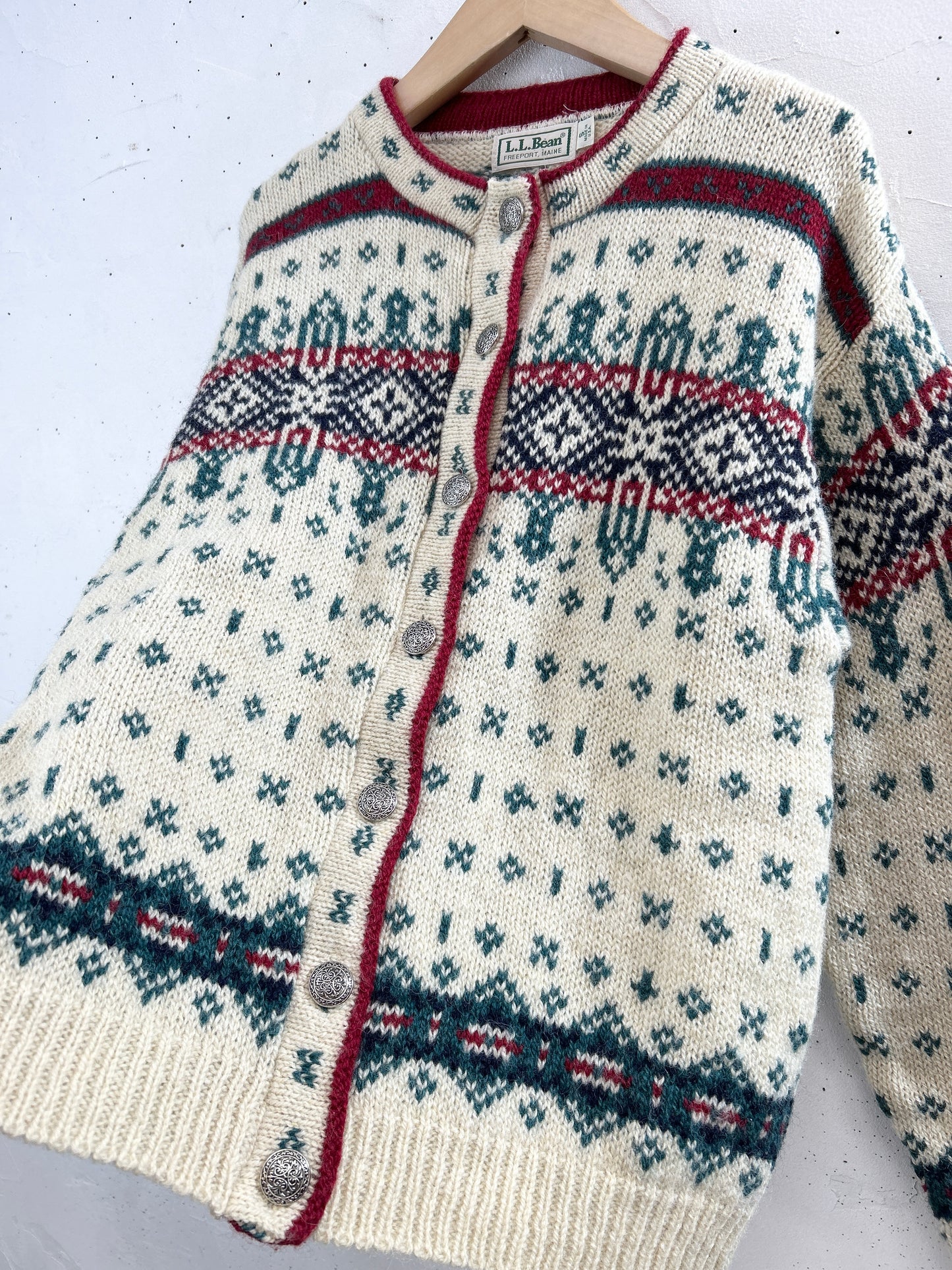 Vintage Nordic Knit Cardigan MADE IN USA 〜L.L.Bean〜 [A31407]