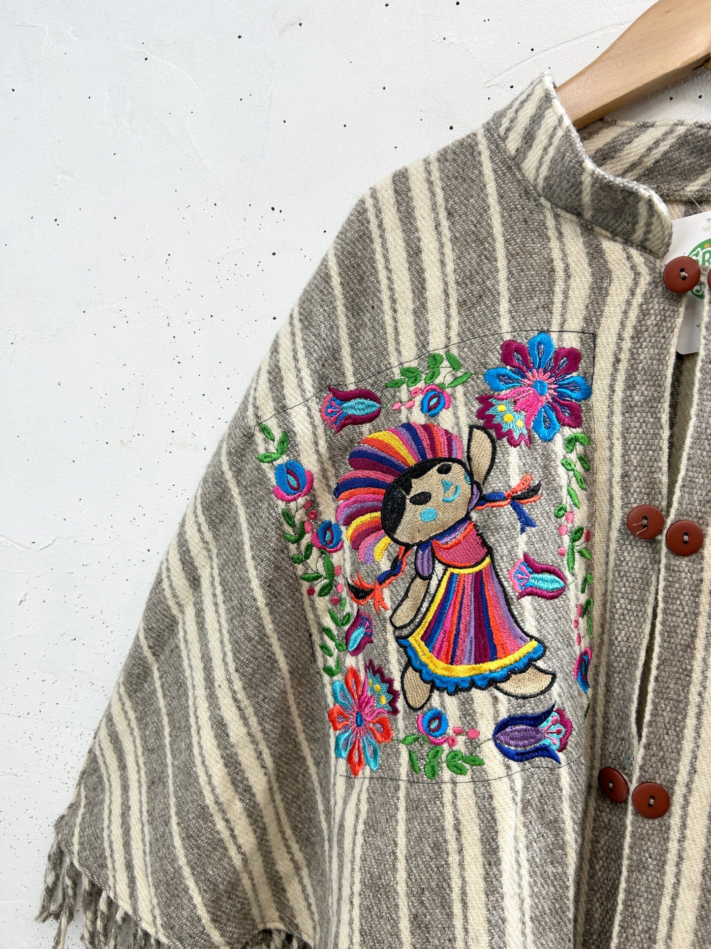 Vintage Wool Poncho  [A31391]