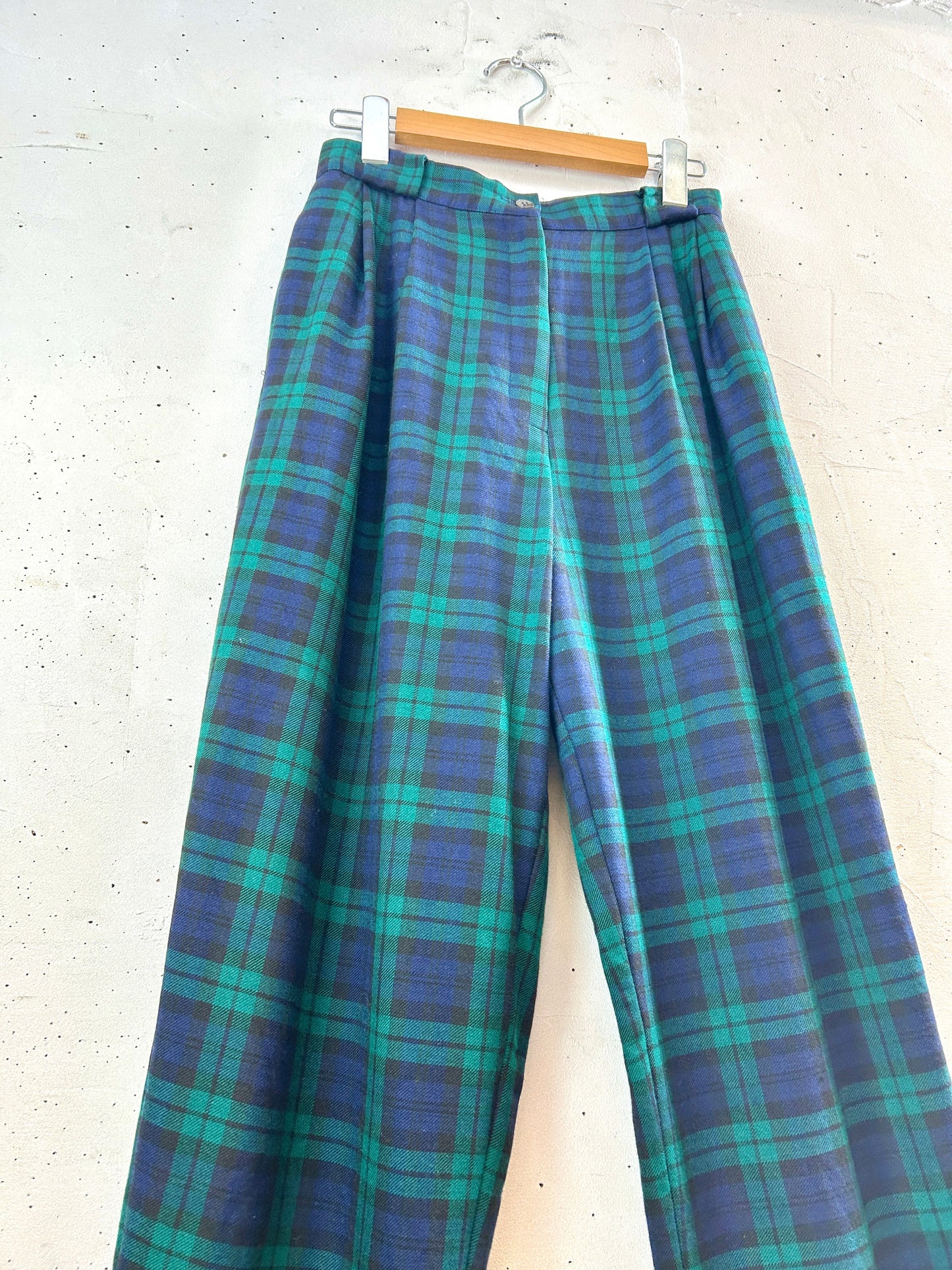 Vintage Plaid Wool Pants [I30276]