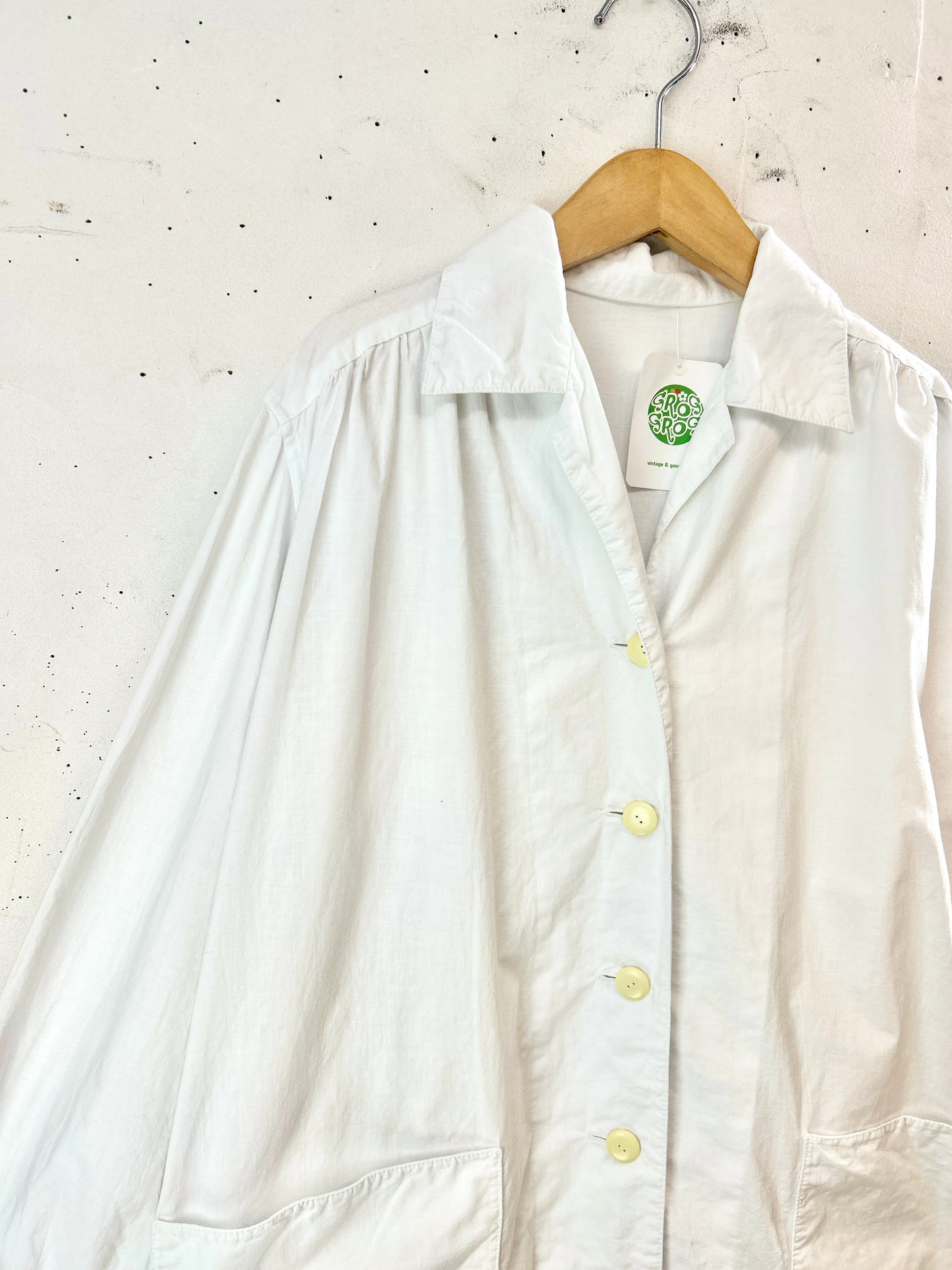 ’50s Vintage White Work Coat  [J30609]