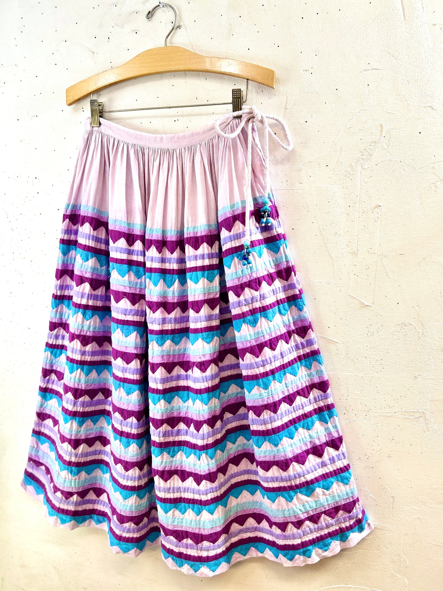 Vintage Cotton Patchwork Skirt MADE IN INDIA [H30813]