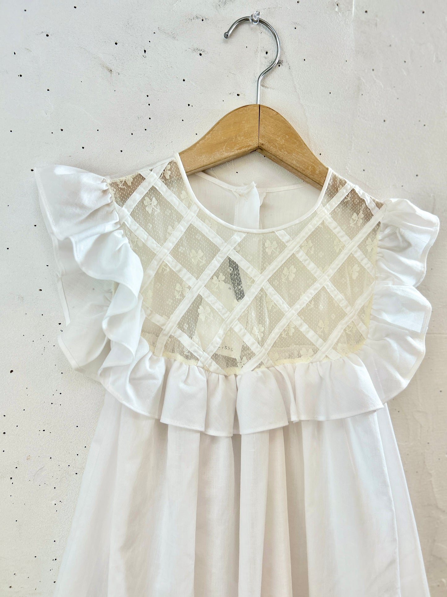 Vintage White Lace Dress union made [H30780]