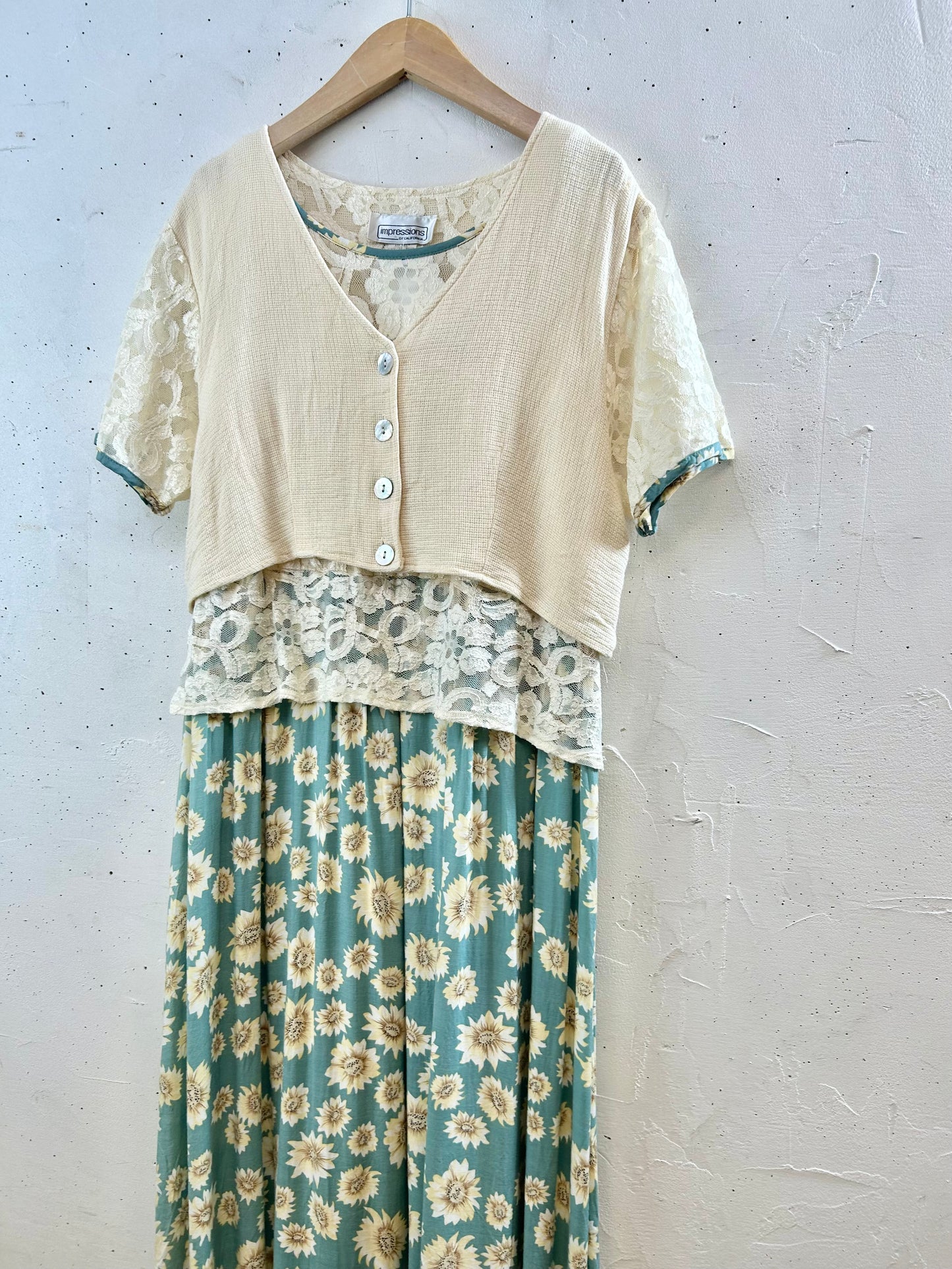 Vintage Layered Design Dress MADE IN USA [G30768]