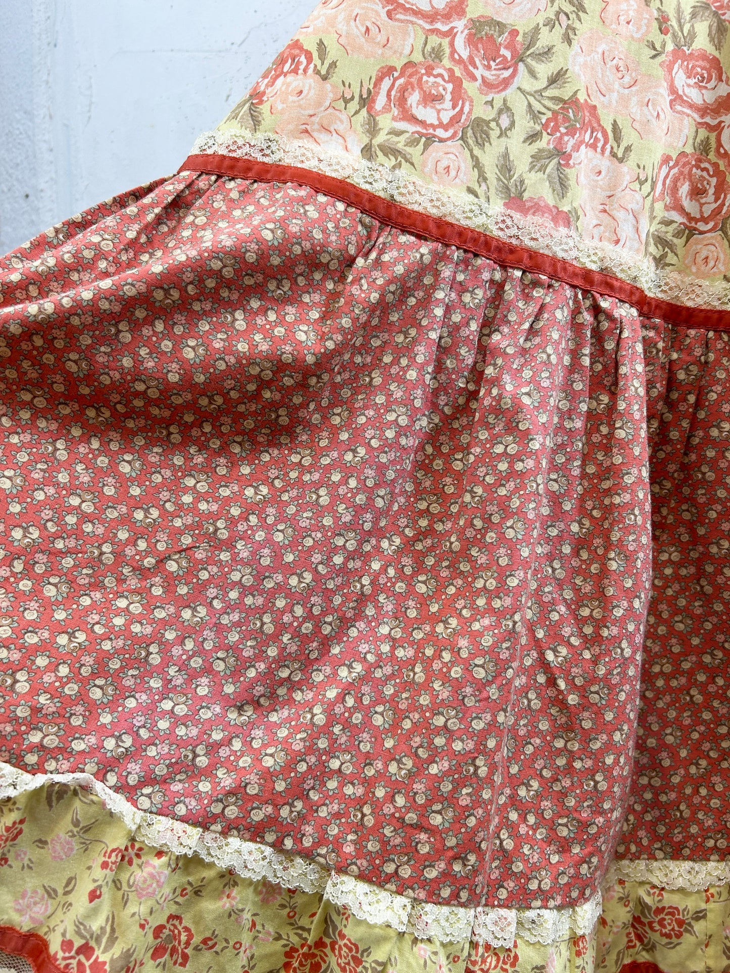'70s Vintage Dress 〜Homespun〜 [G32910]