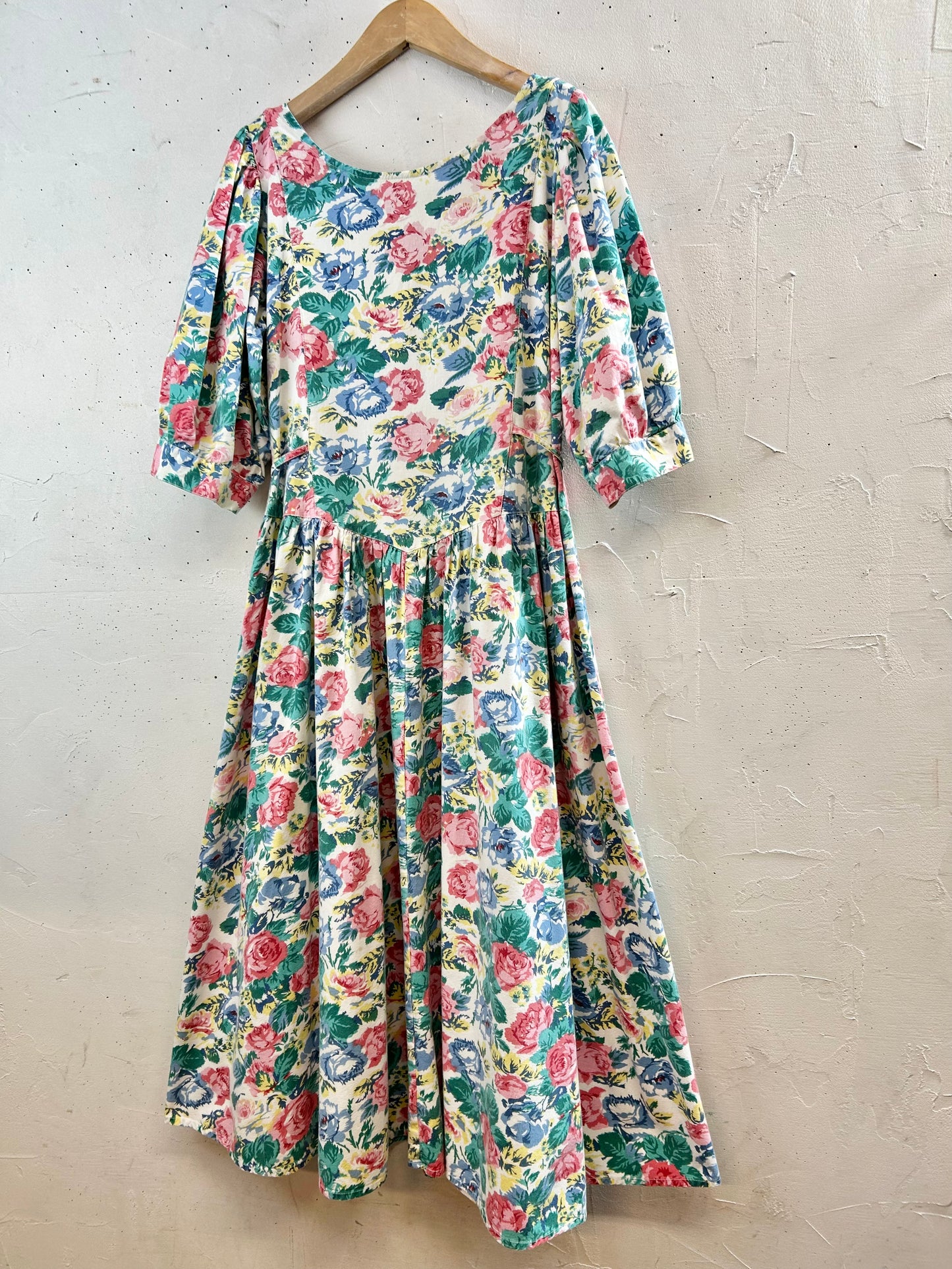 Vintage Indian Cotton Flower Dress [G30668]