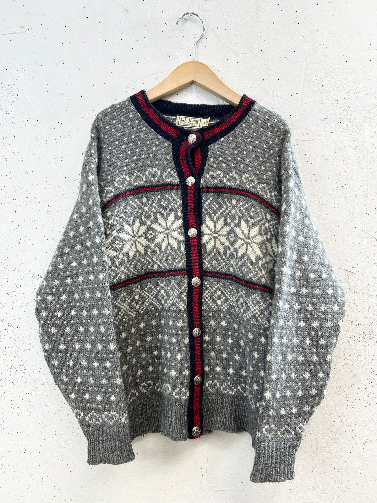Vintage Nordic Knit Cardigan MADE IN USA 〜L.L.Bean〜  [J34338]
