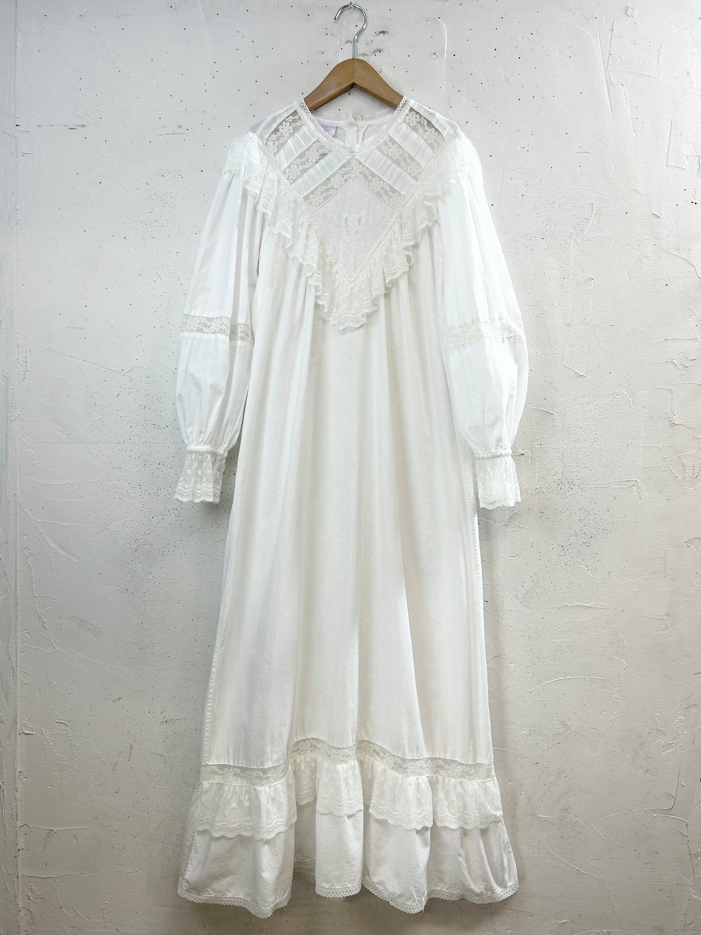 Vintage White Dress 〜SAYBURY Made in INDIA〜 [H33477]