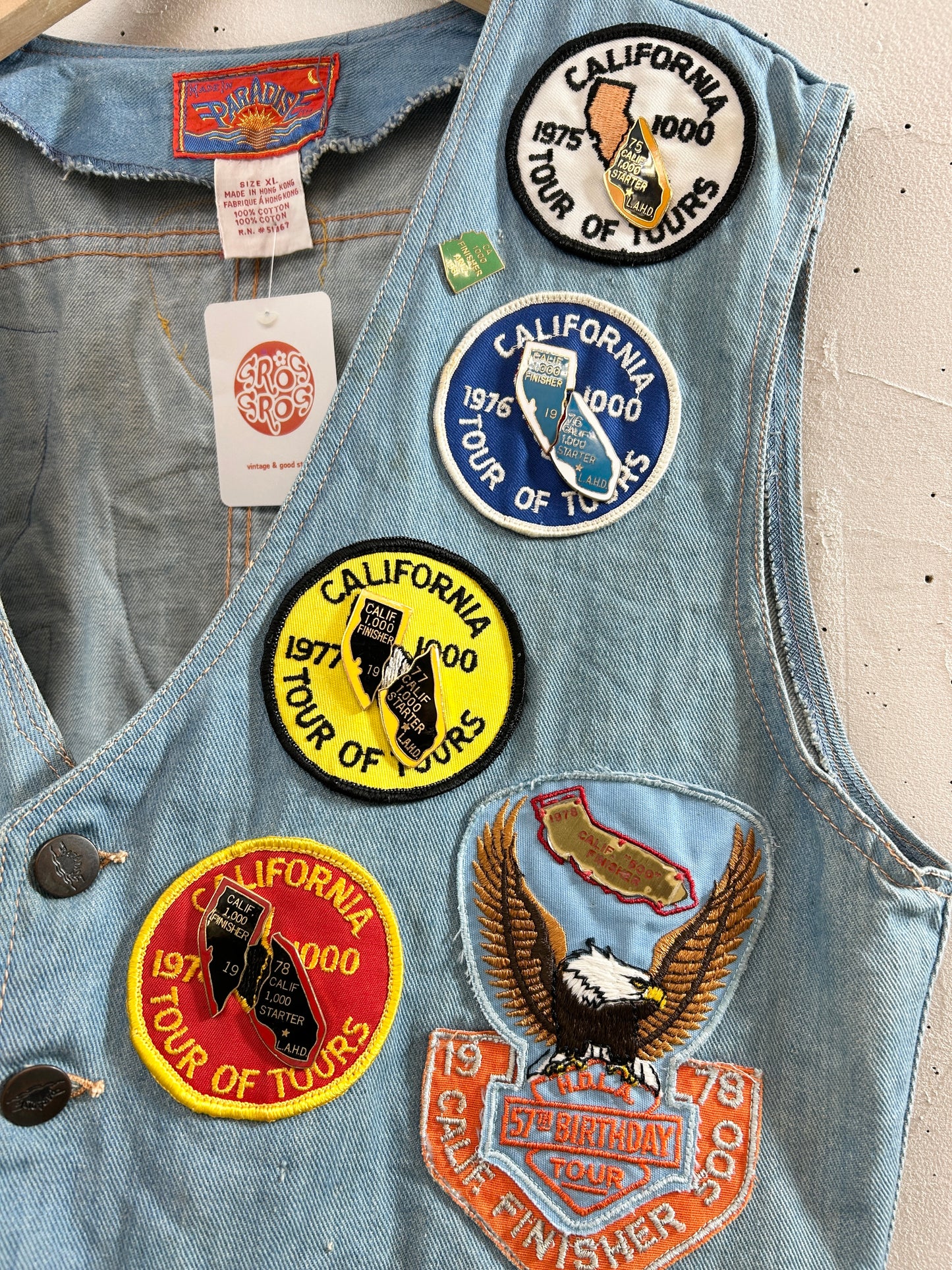 '70s Vintage Patch Vest [K30781]