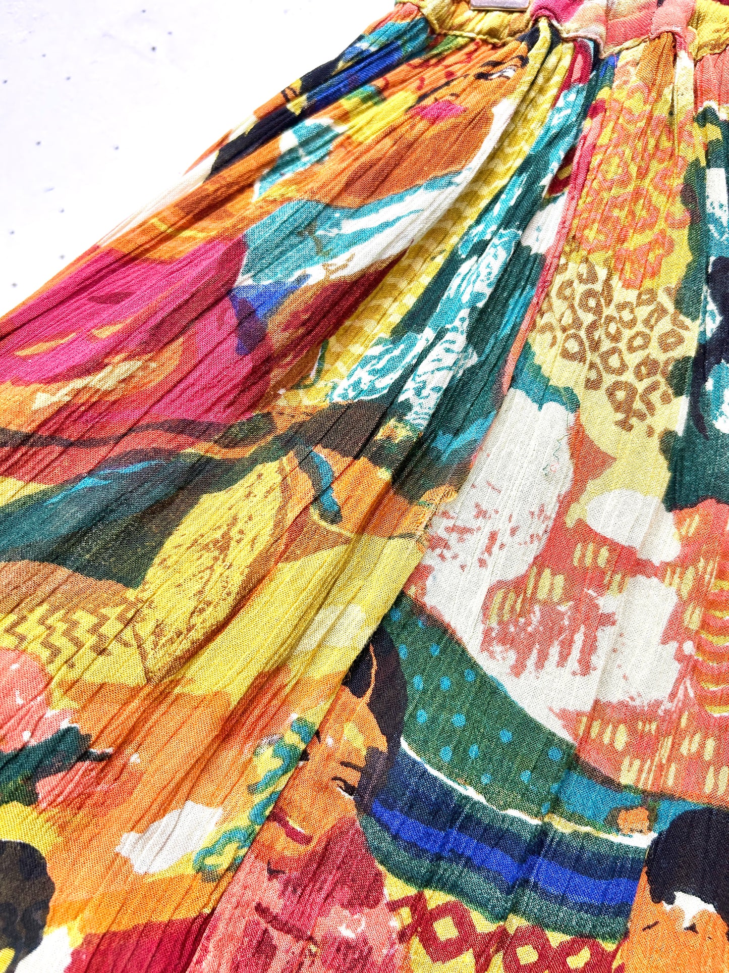 Vintage Rayon Skirt MADE IN INDIA [E32464]