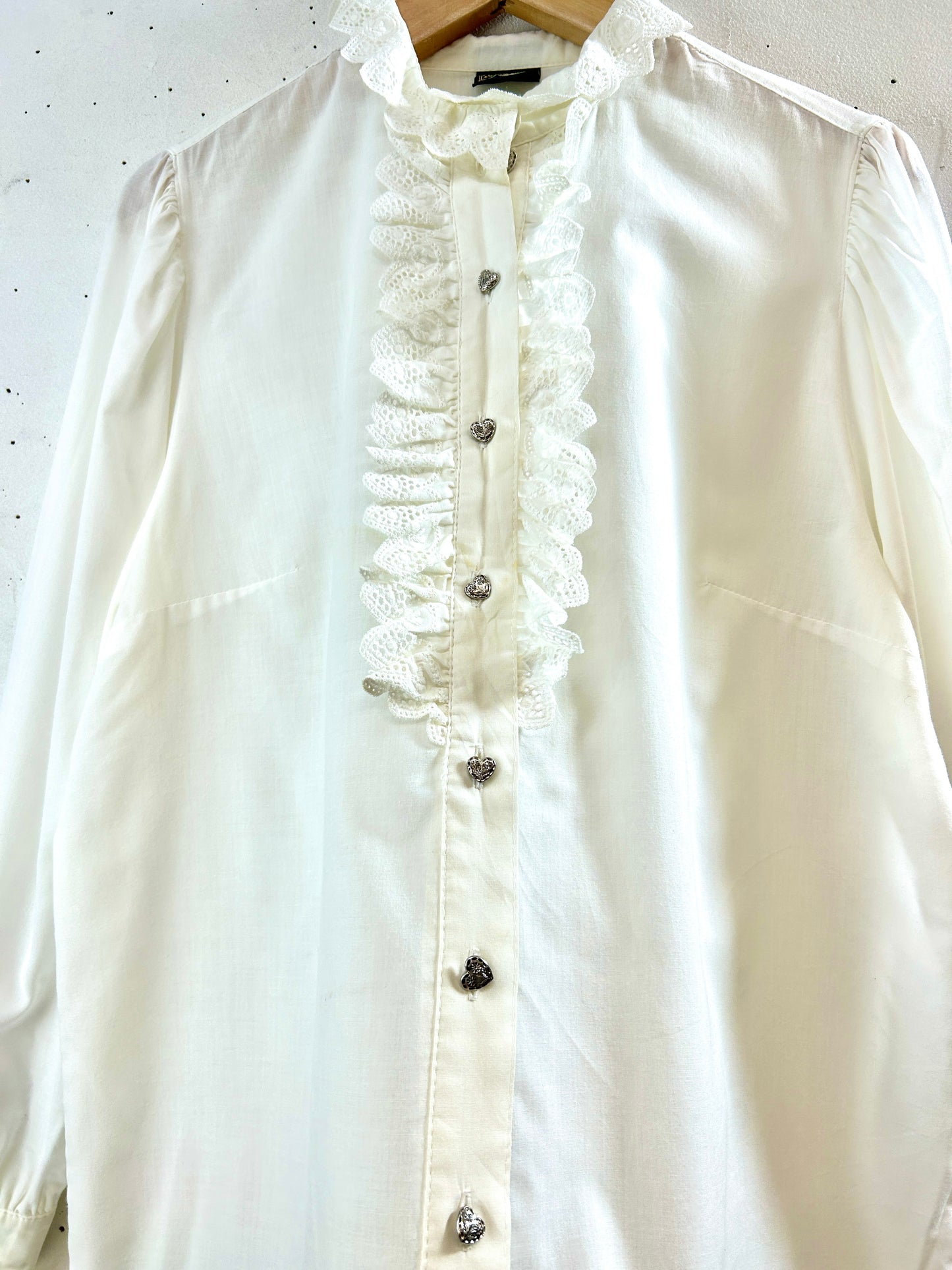 Vintage White Frill  Blouse [H30965]
