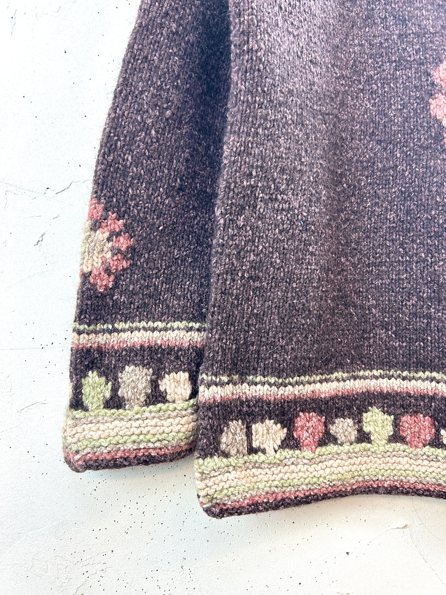 Vintage Hand Knit "PACHAMAMA" Made in ECUADOR [J30521]