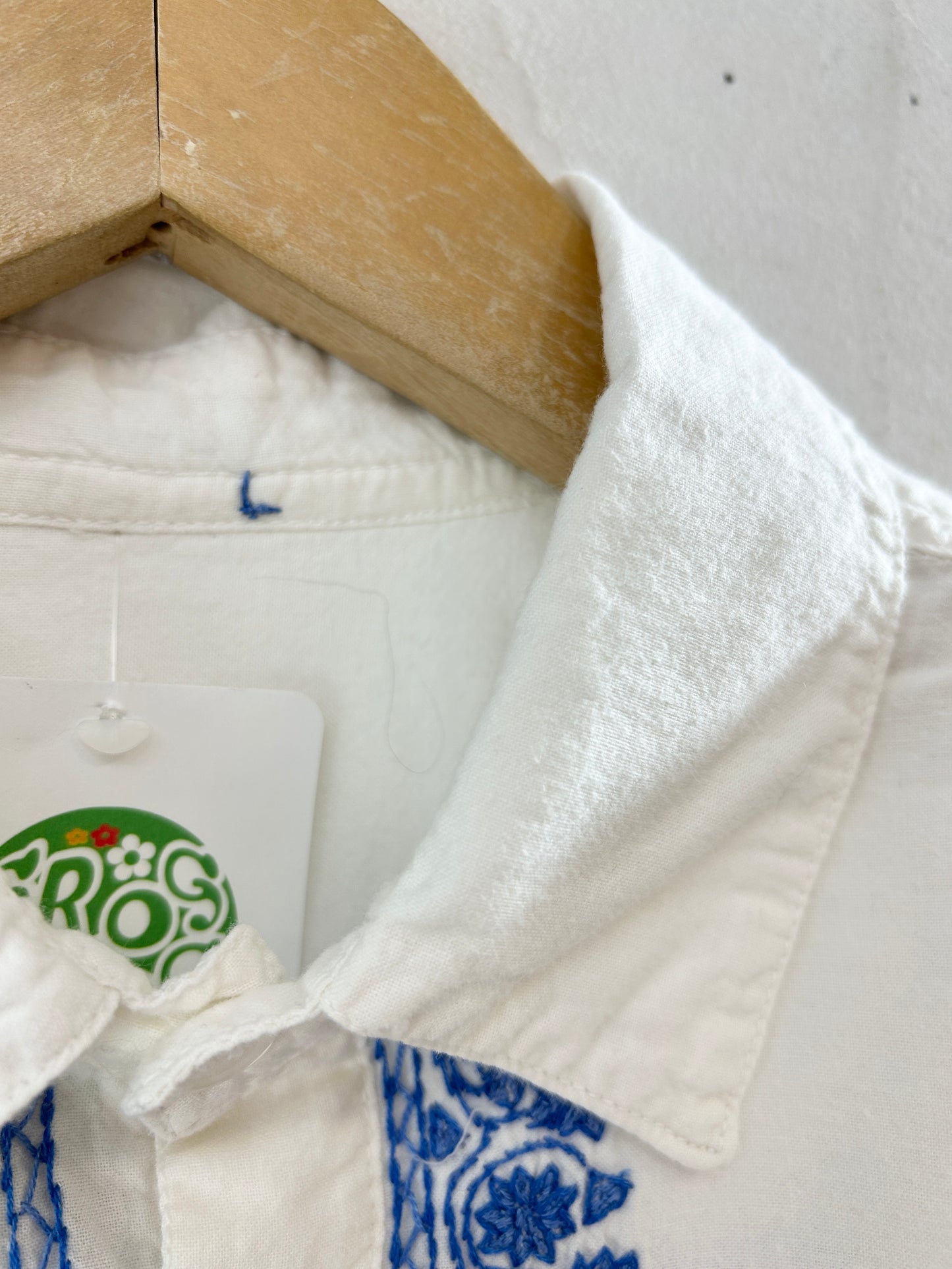 Vintage Shirt Blue Embroidery [H30759]