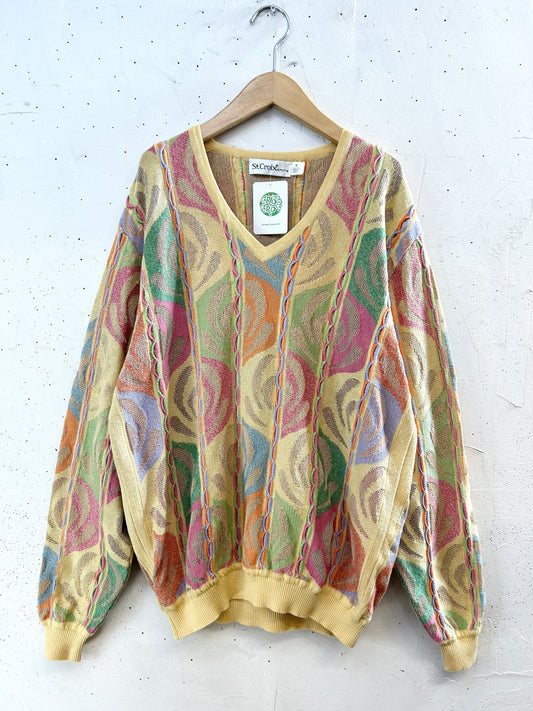 Vintage 3D Knit Sweater [J30465]