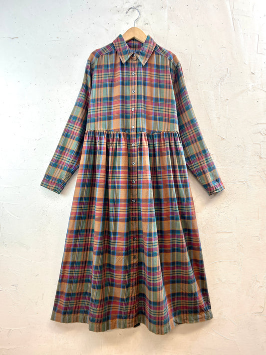 Vintage Plaid Dress [K30735]