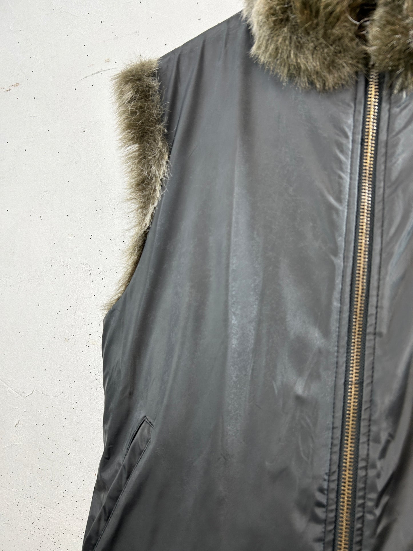 Vintage Eco Fur Vest [L31049]