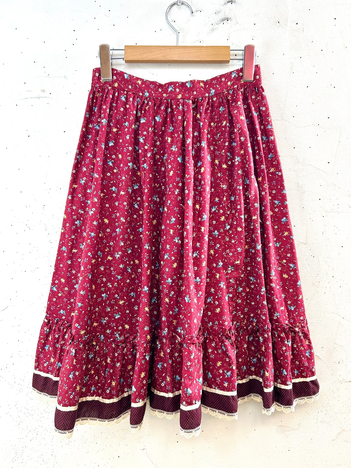 '70s Vintage flower Skirt [J30524]