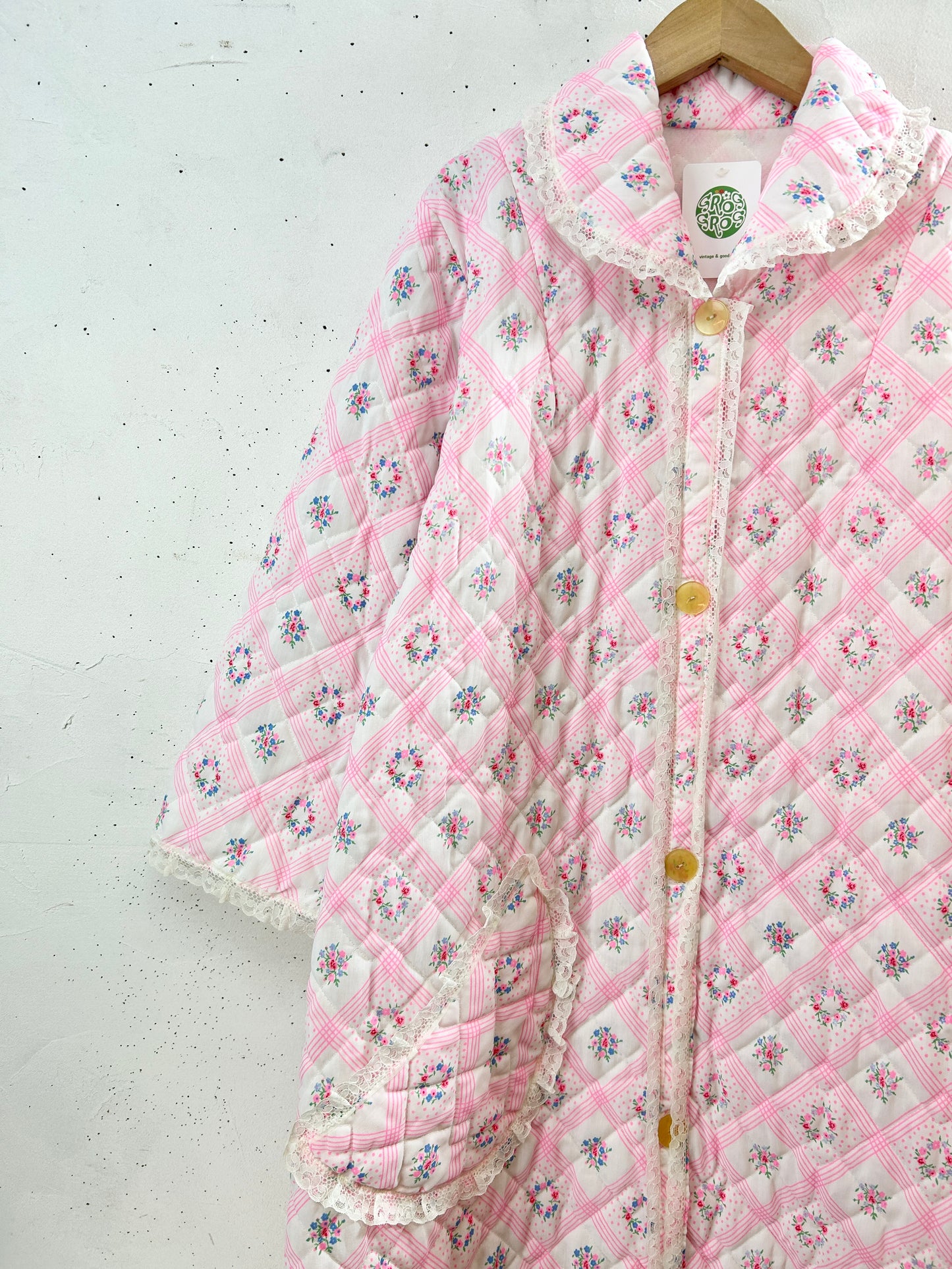 ’70s Vintage Quilting Gown [I30305]