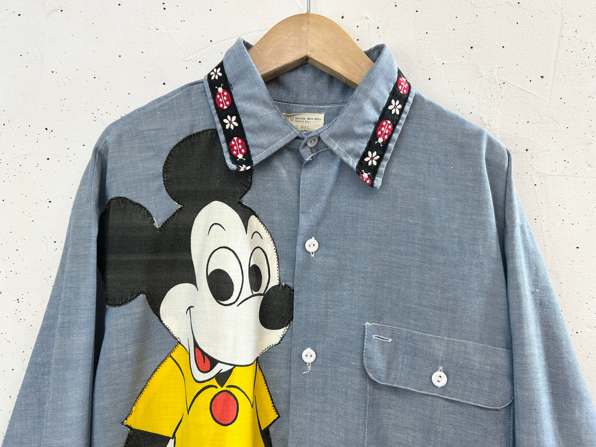 '70s Vintage Chambray Shirt 〜Mickey BIG MAC〜 [I33934]