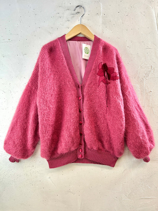 Vintage Mohair Knit Cardigan MADE IN ENGLAND [L30943]