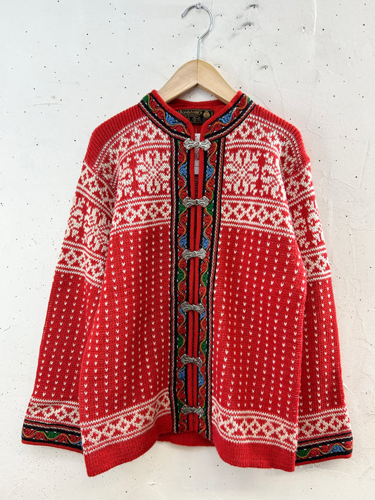 Vintage Nordic Knit Cardigan  MADE IN NORWAY [J30491]