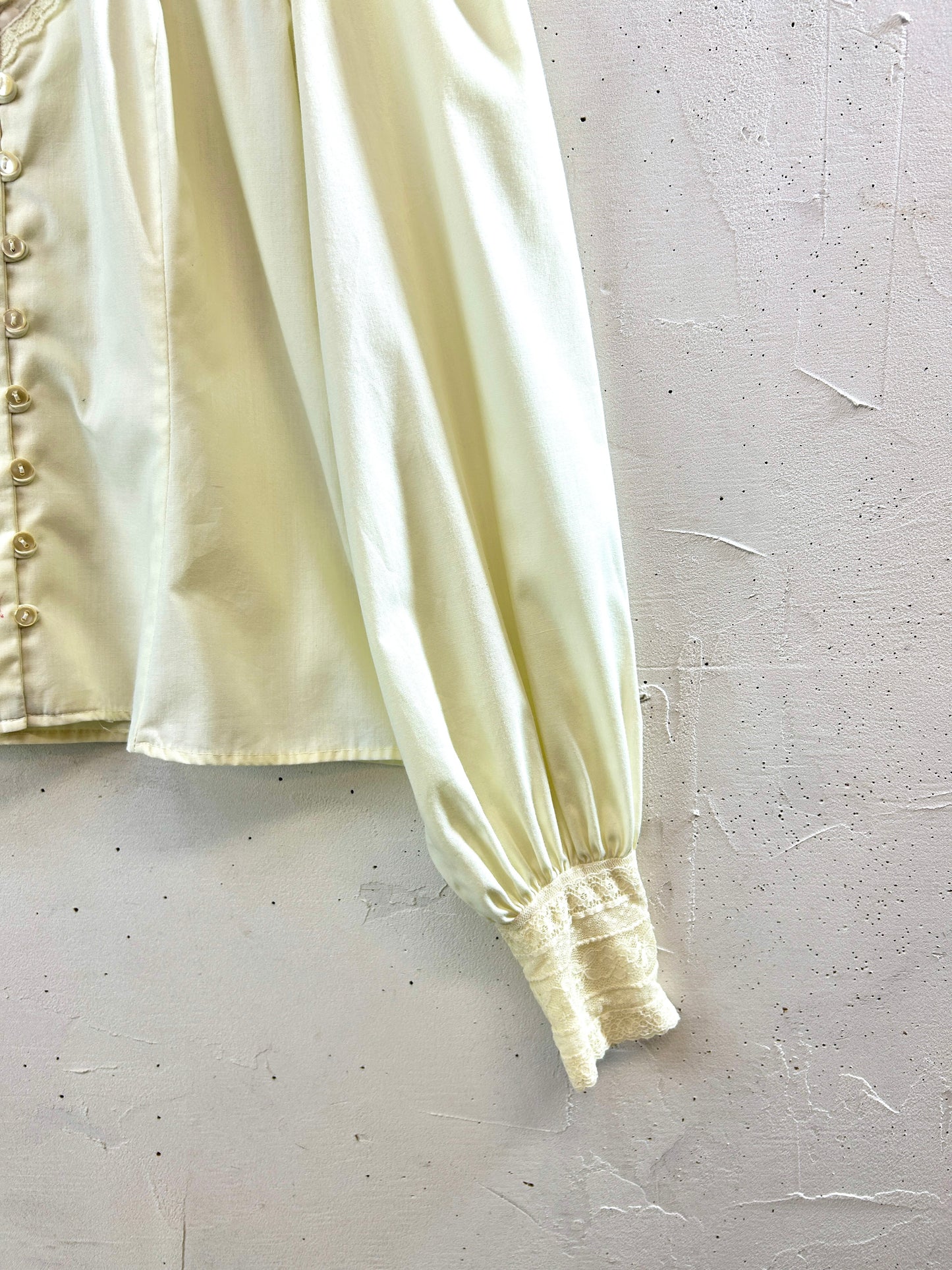 '70s Vintage White Blouse [I30322]
