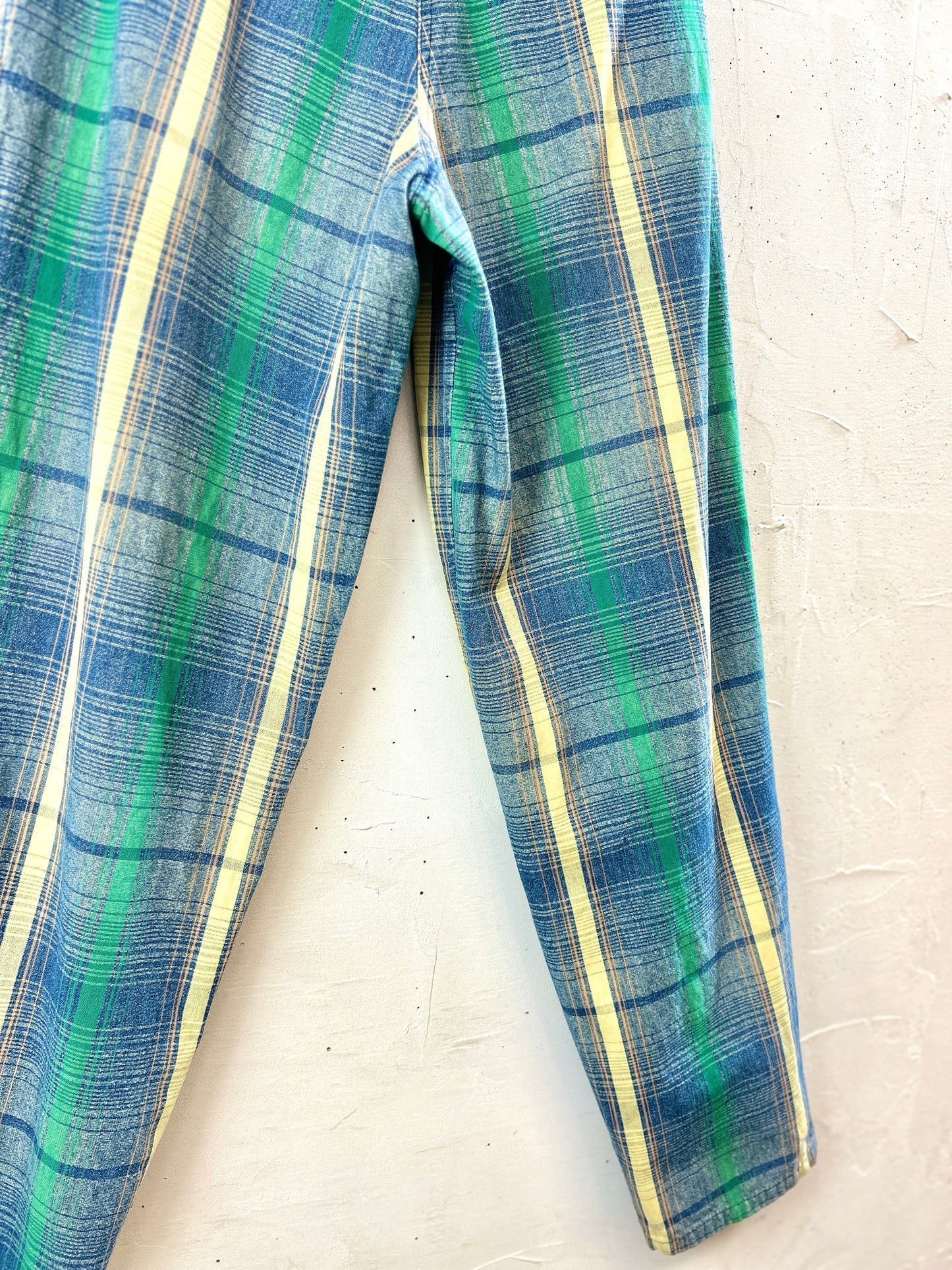 Vintage Plaid Denim Pants [J30559]