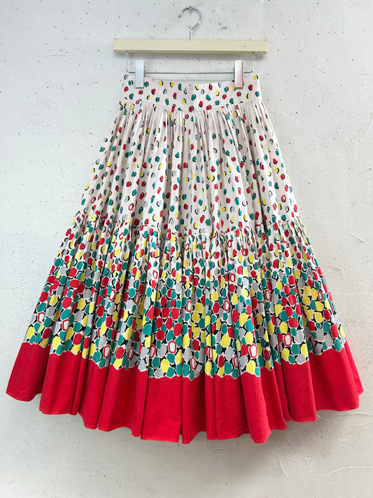 '50s Vintage End Pattern Skirt [J34113]