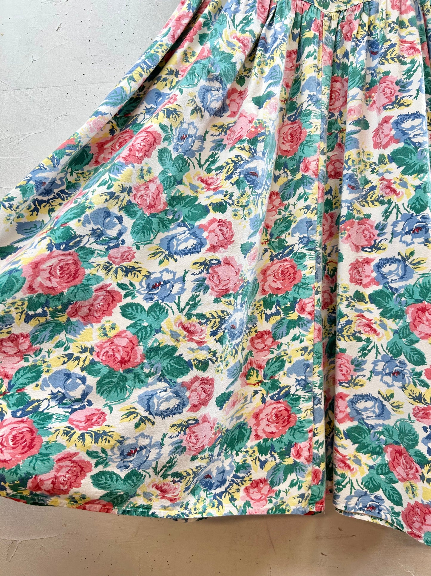 Vintage Indian Cotton Flower Dress [G30668]
