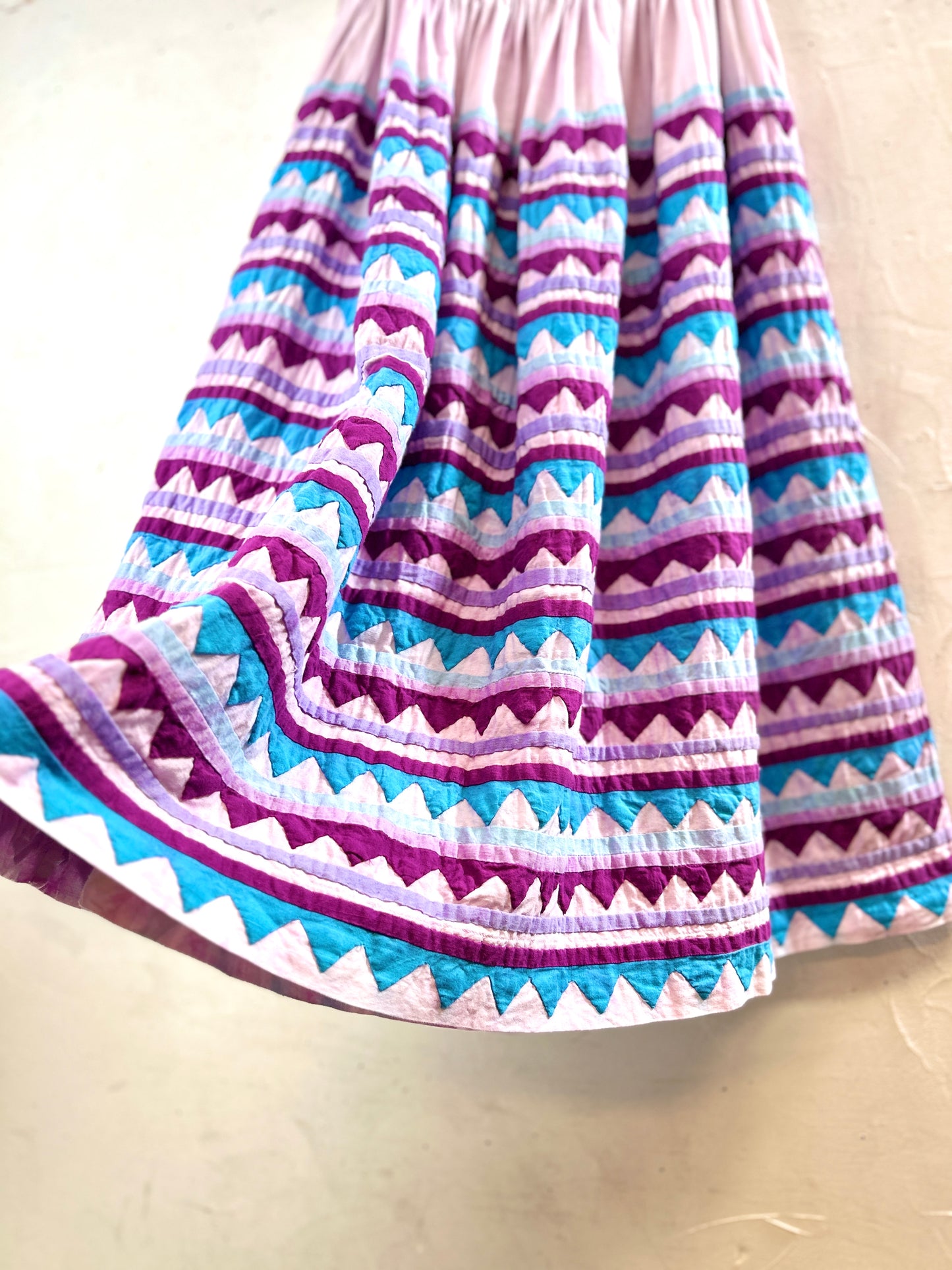 Vintage Cotton Patchwork Skirt MADE IN INDIA [H30813]