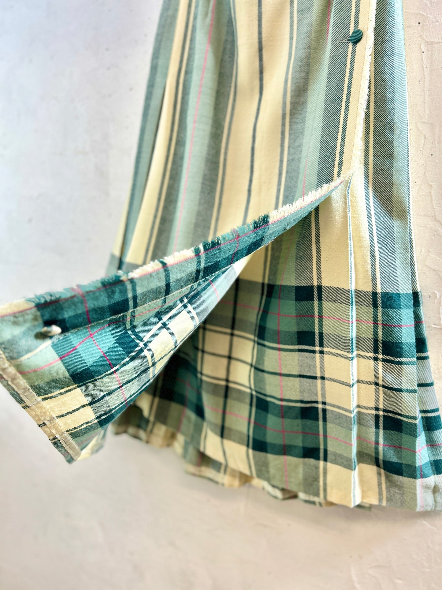 Vintage Plaid Skirt 〜Aljean〜 CANADA [K30766]