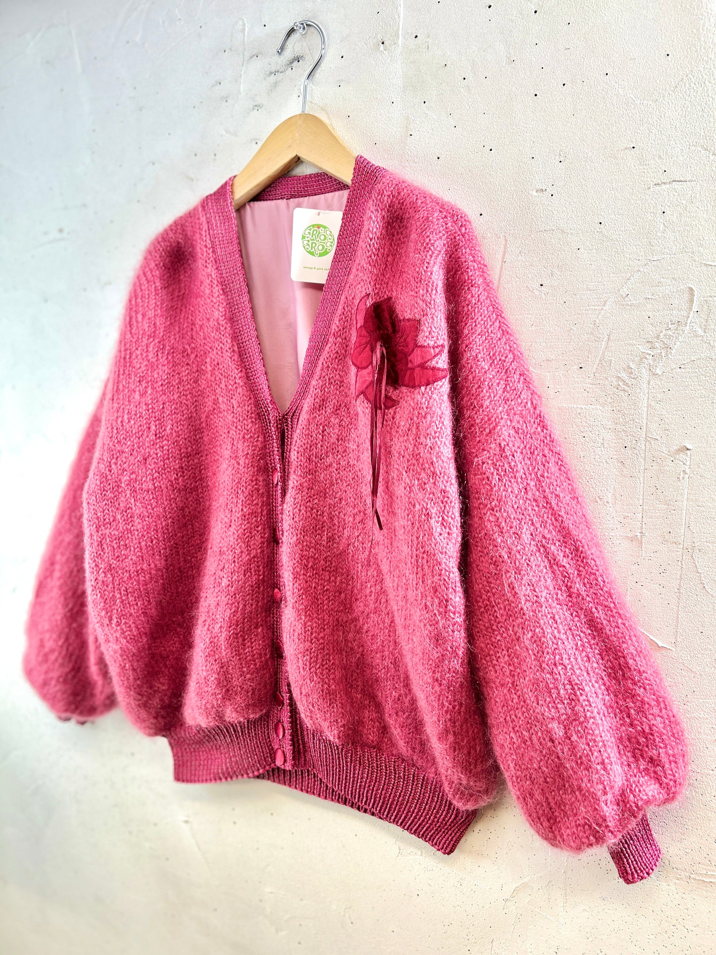 Vintage Mohair Knit Cardigan MADE IN ENGLAND [L30943]