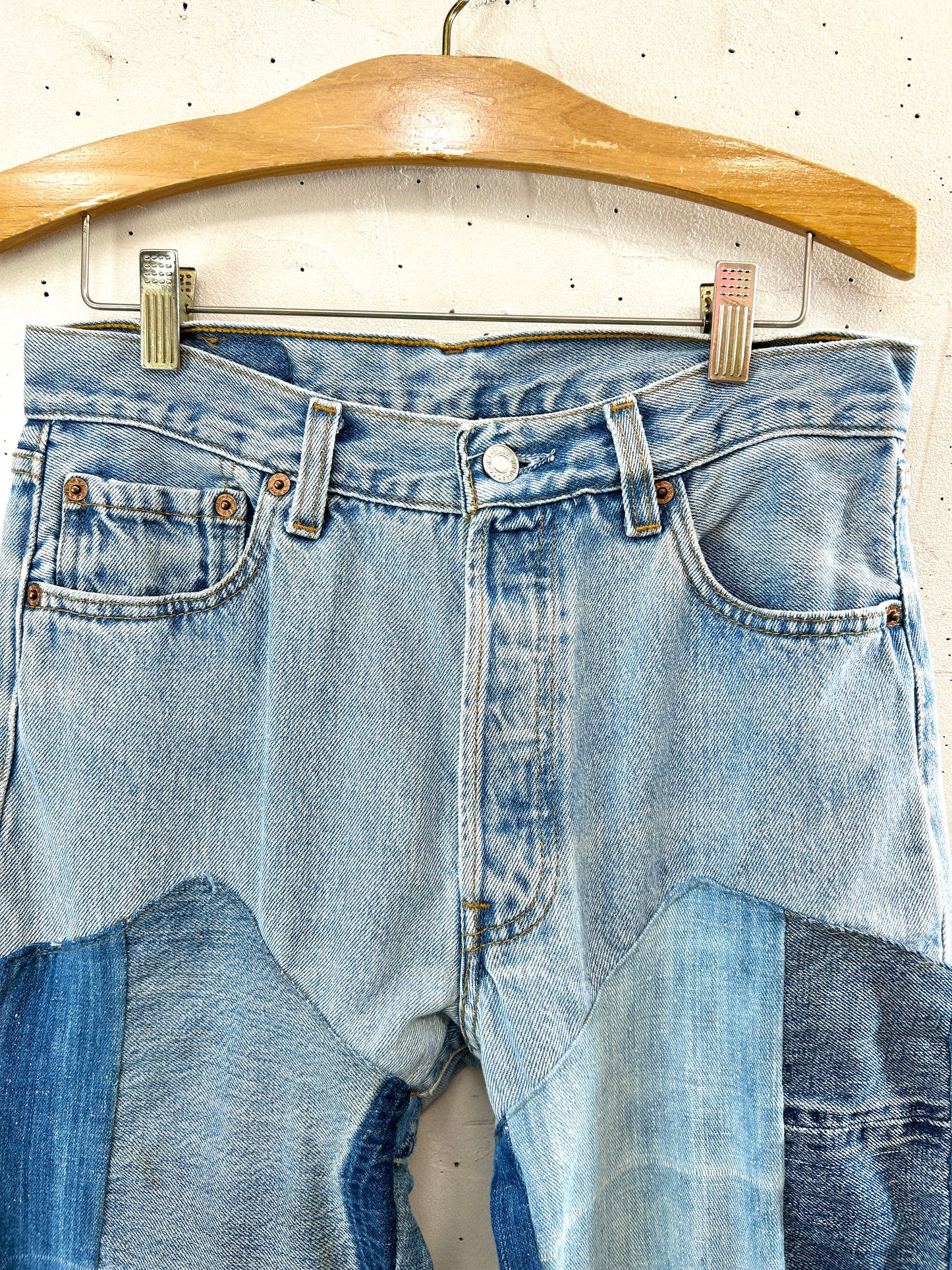 Vintage Crazy Denim Patchwork Pants[F32634]