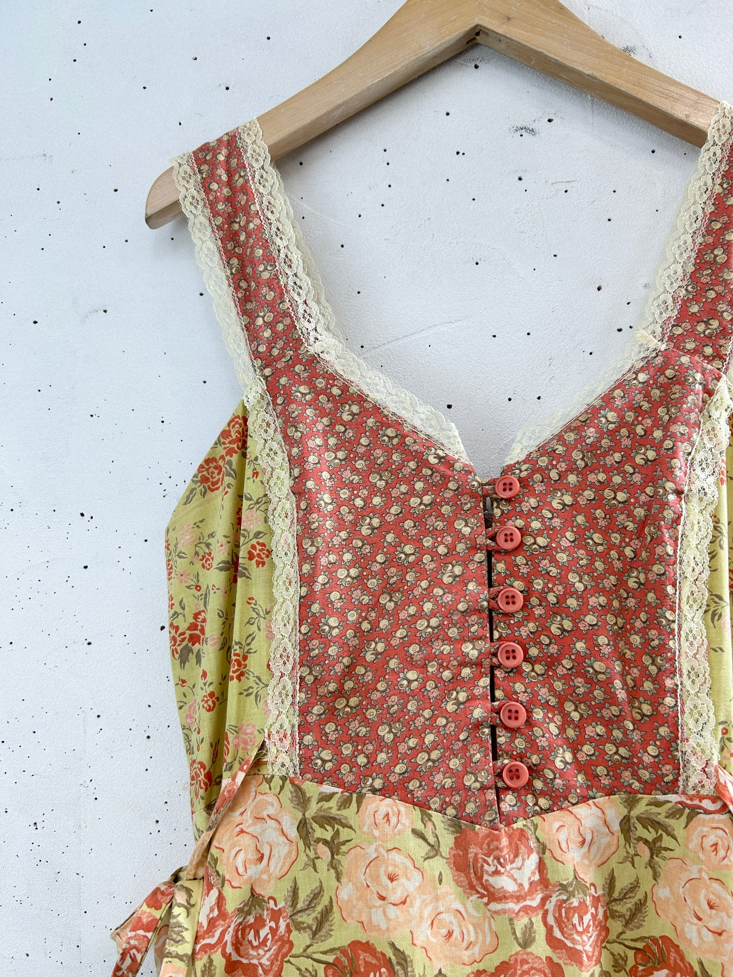 '70s Vintage Dress 〜Homespun〜 [G32910]