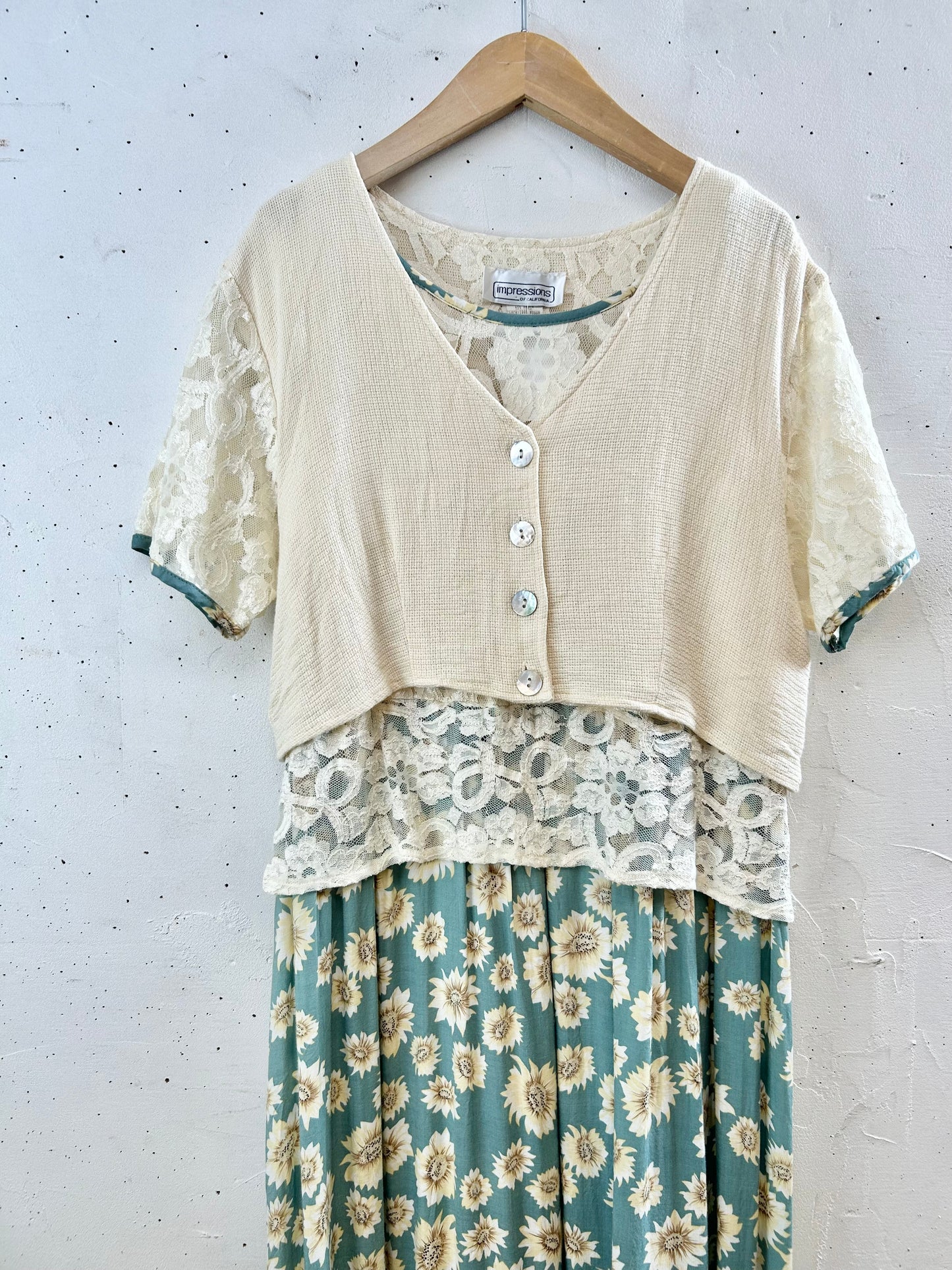 Vintage Layered Design Dress MADE IN USA [G30768]
