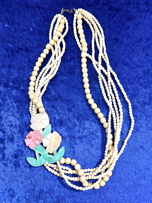 Vintage beaded necklace [I30340]