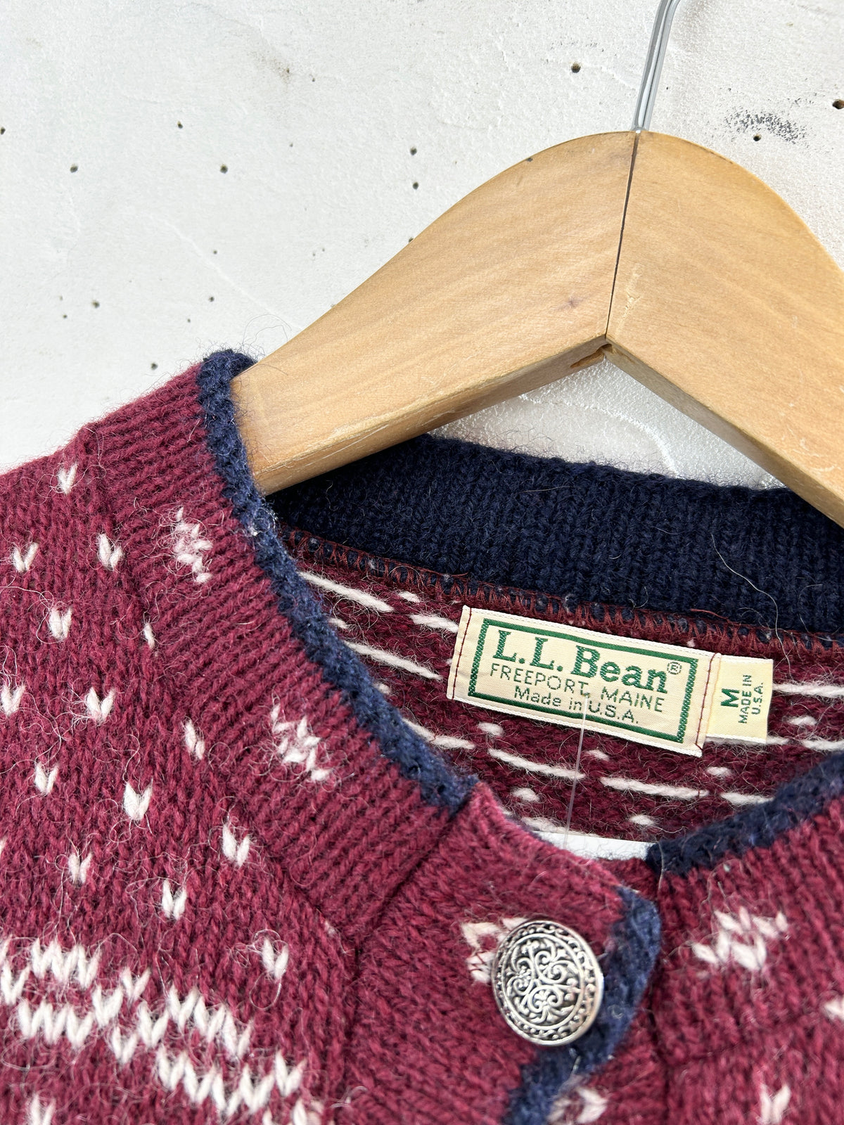 Vintage Nordic Knit Cardigan MADE IN USA 〜L.L.Bean〜 [I34015]